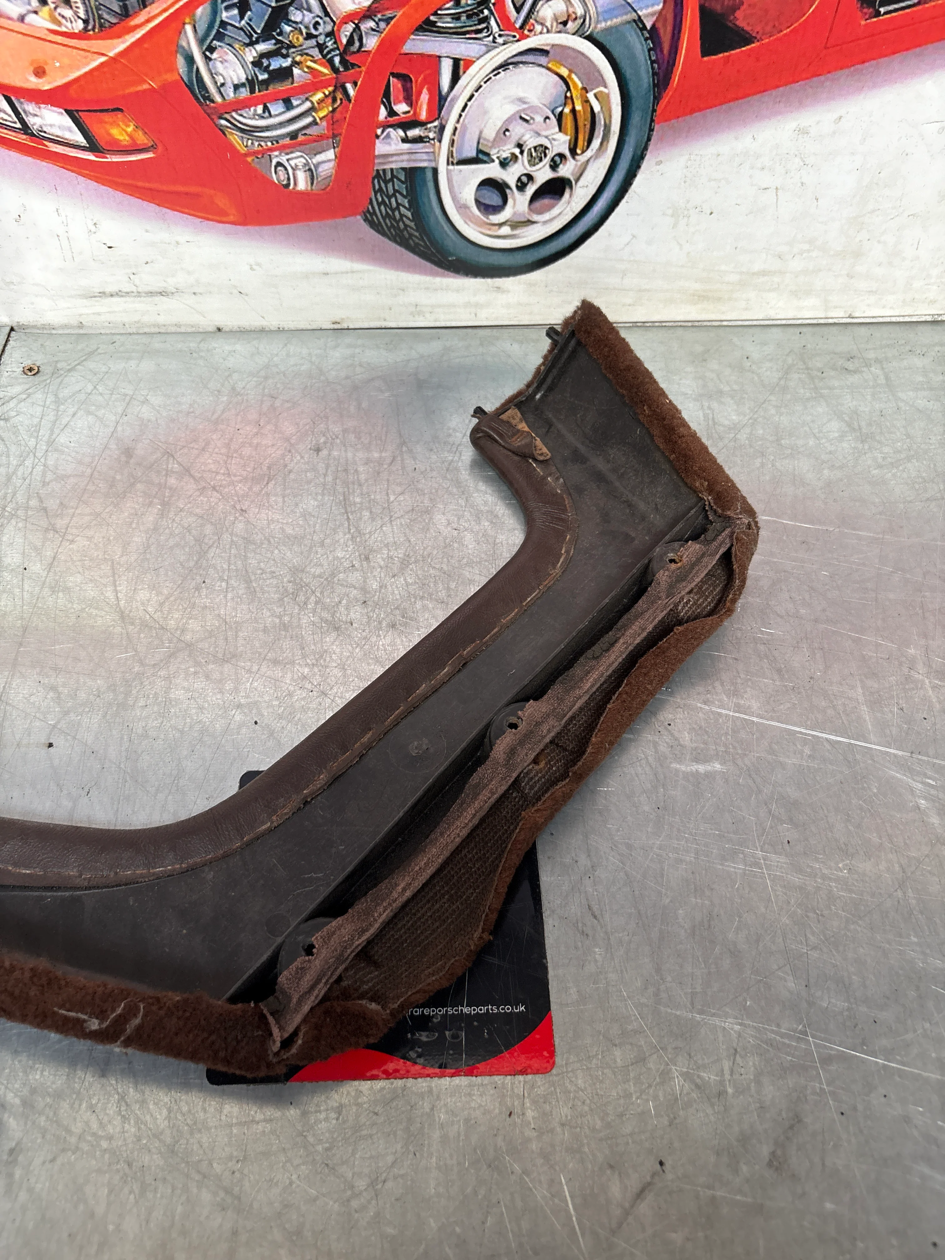 924/944 Left, Passenger side brown carpeted door pocket, used 477867133 - Image 10