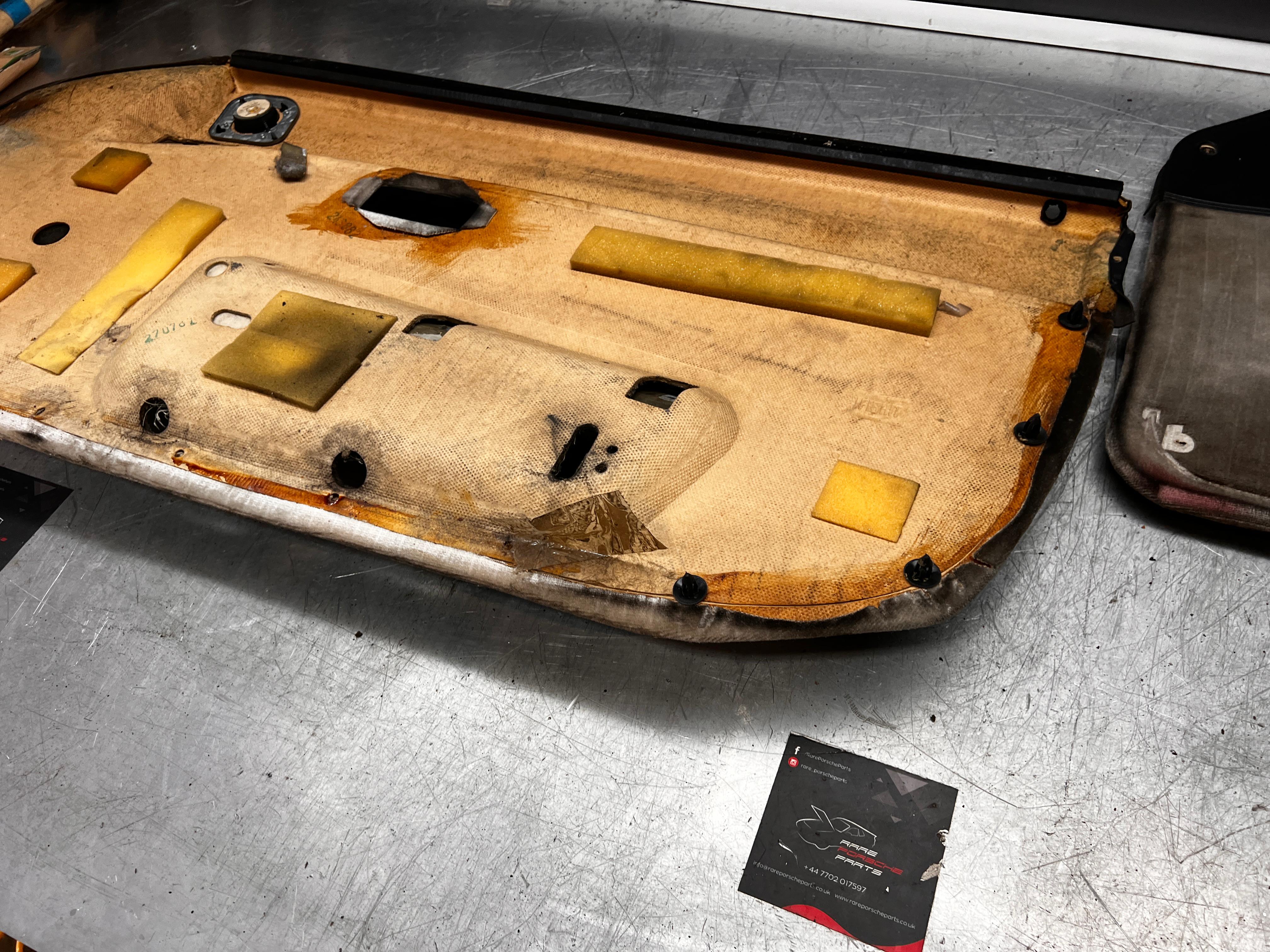 Pair Of Porsche 944 S2 black door cards 944555017 944555018 with sound package, spares or repair - Image 11