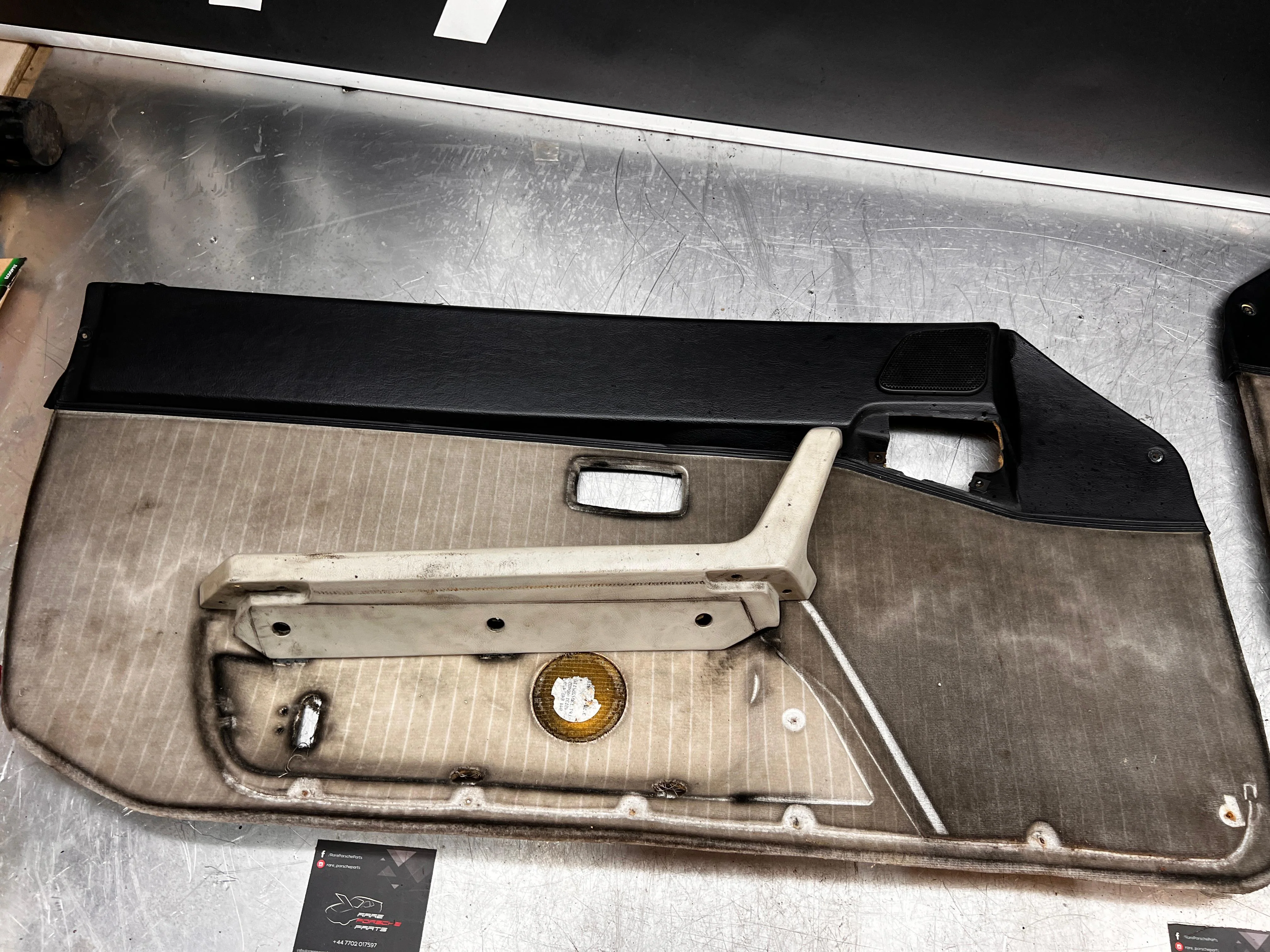 Pair Of Porsche 944 S2 black door cards 944555017 944555018 with sound package, spares or repair - Image 9