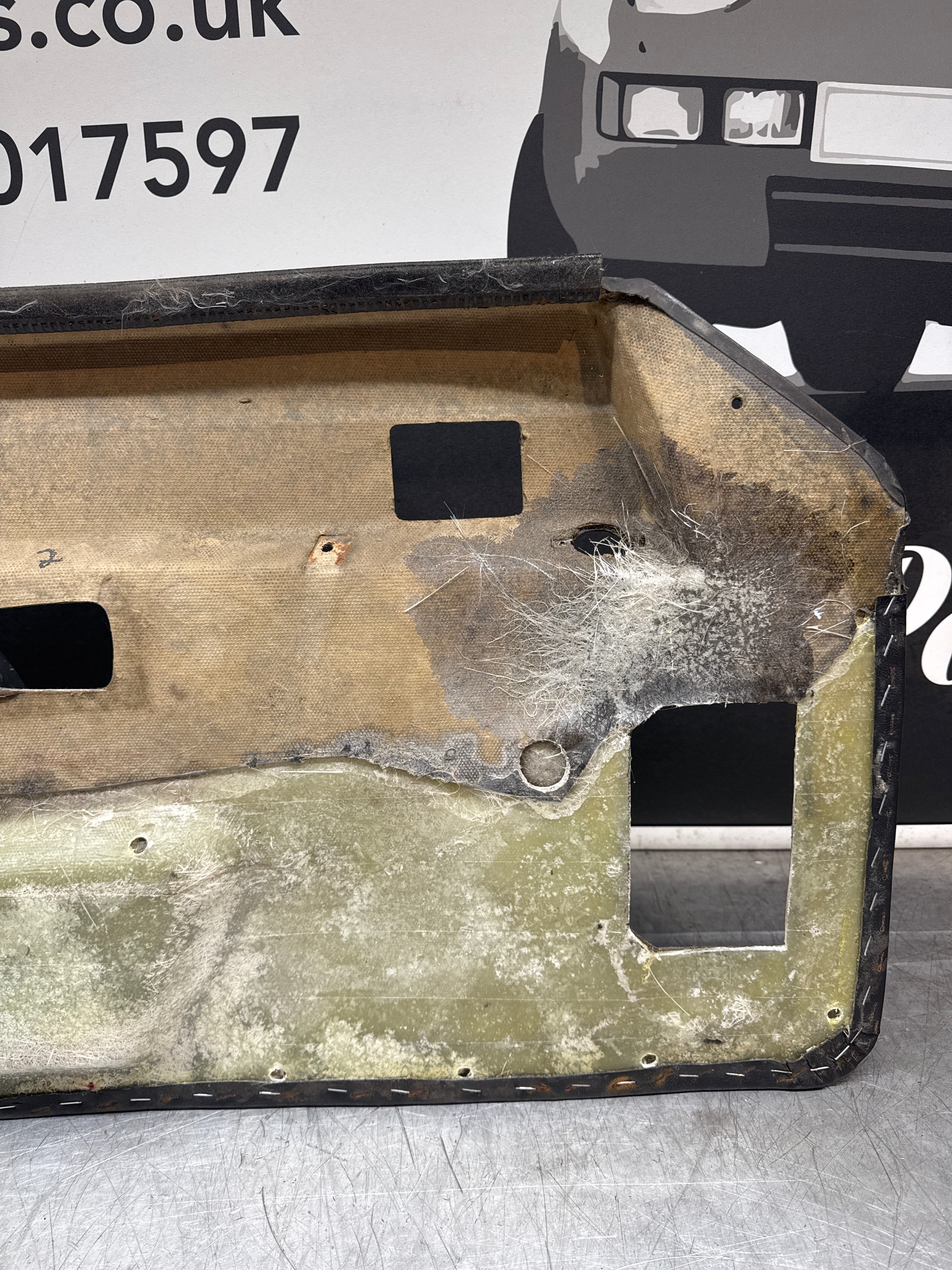 Porsche 924/944 early Porsche black door card used condition right side, Rhd, Fibreglass repaired. 478867012 - Image 6