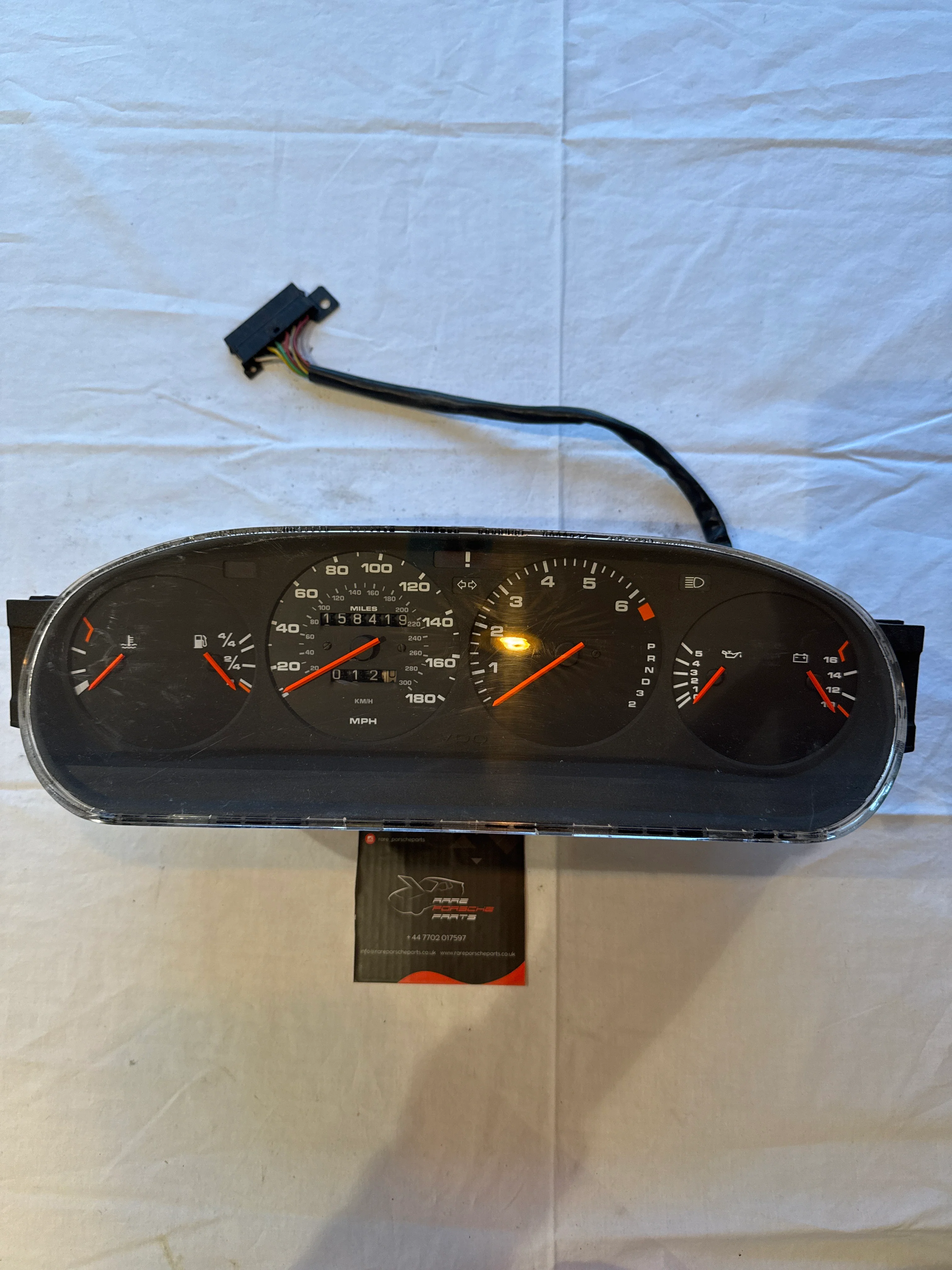 Porsche 928 dash clock binnacle pod speedometer, 92864112603 used 158419 miles plastic screen has some small scratches automatic - Image 2