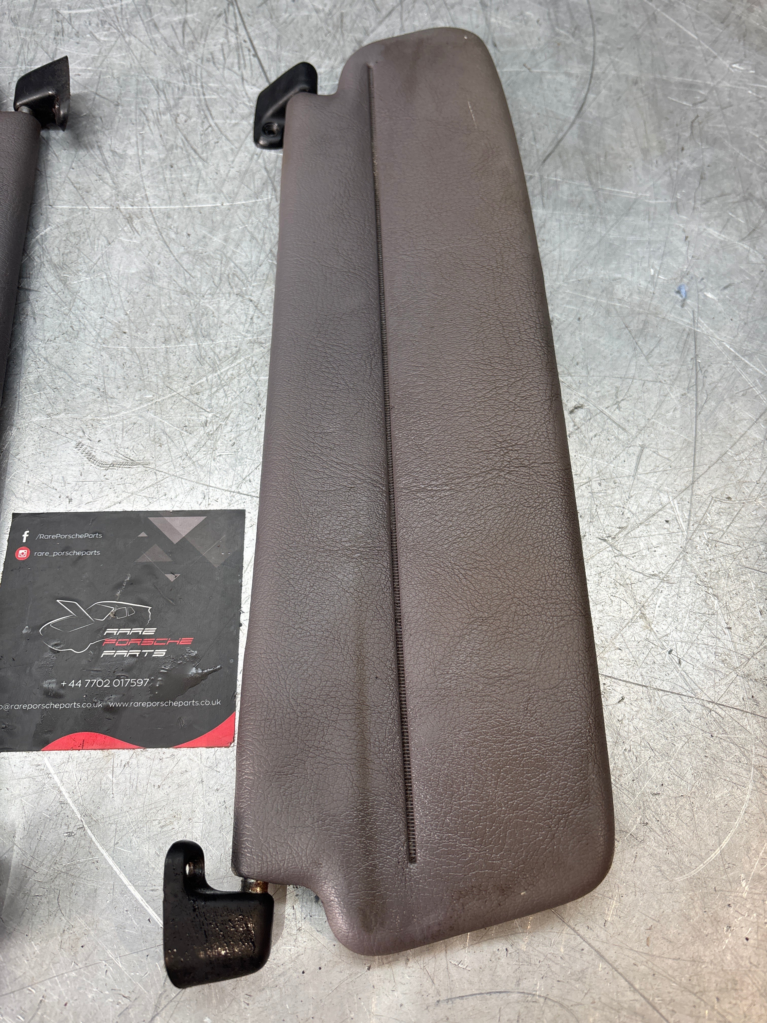 Porsche 944/968 convertible, Cabrio pair of Sun visors, grey, used 94173103111 94173103211 - Image 3