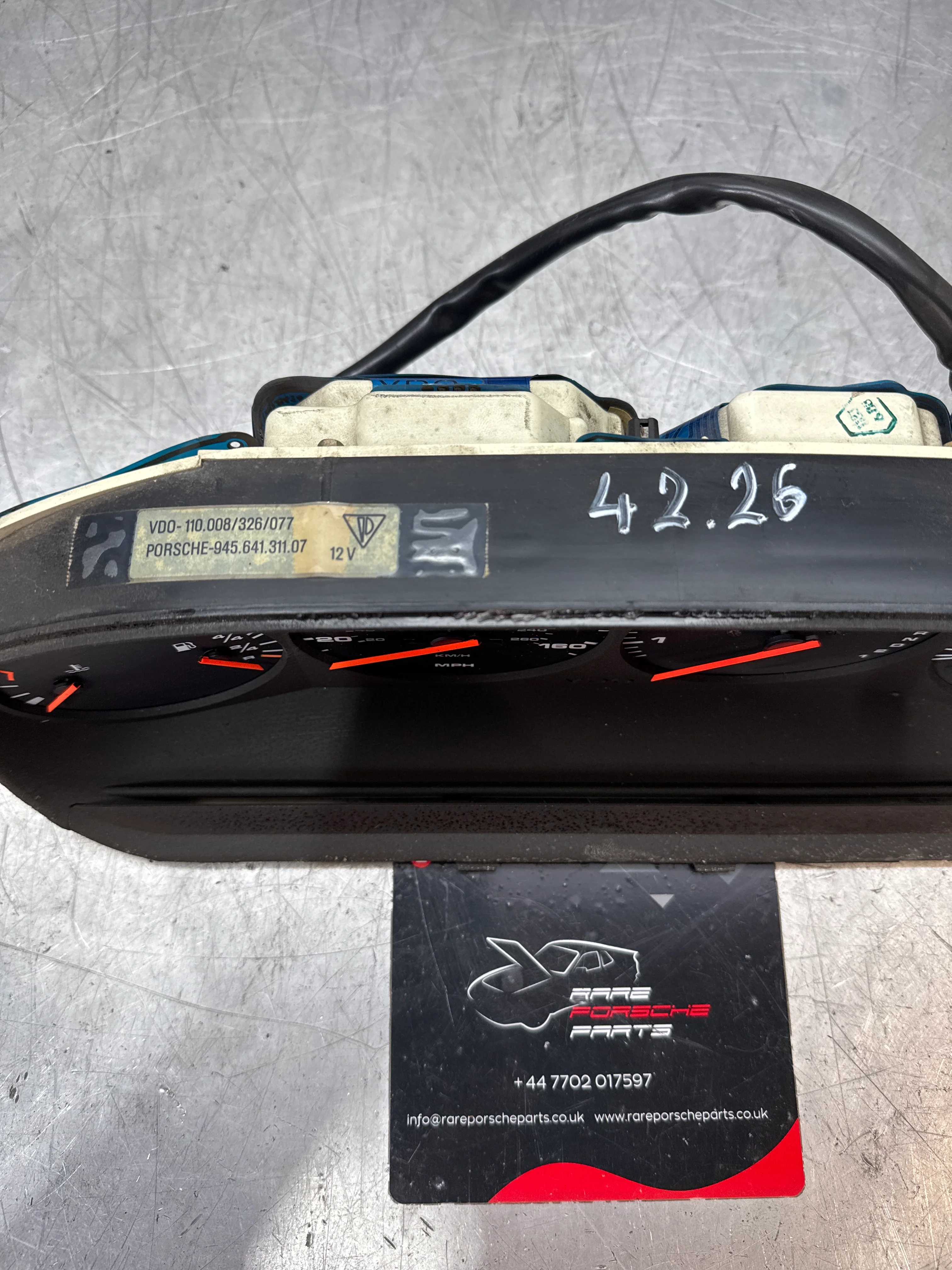 Porsche 944 dash clock binnacle pod speedometer, automatic 94564131107 122711 miles, spares or repair - Image 3