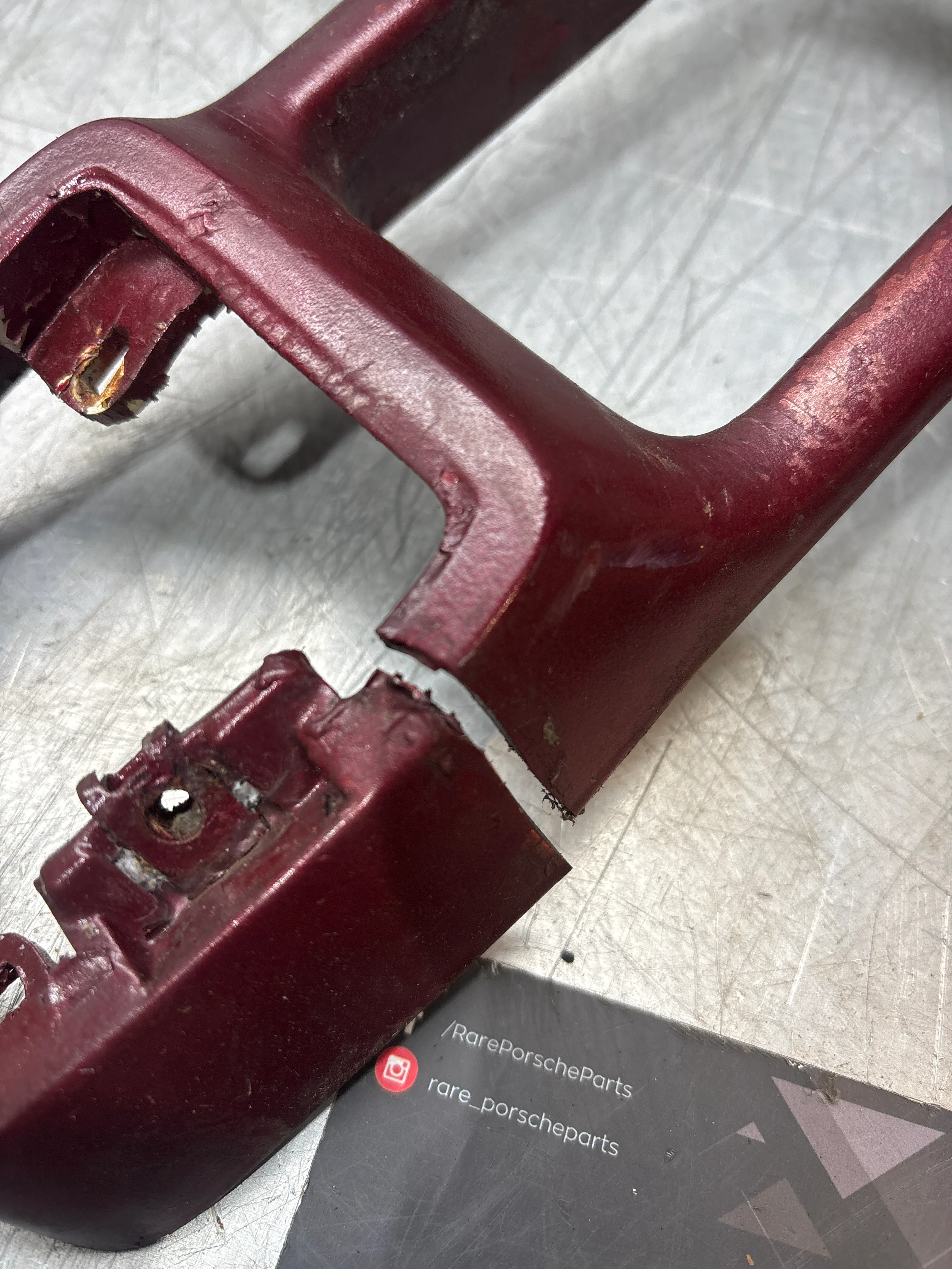 Porsche 944 Front Left Bumper Light Frame, bezel Trim 93150519501 used, cracked - Image 2
