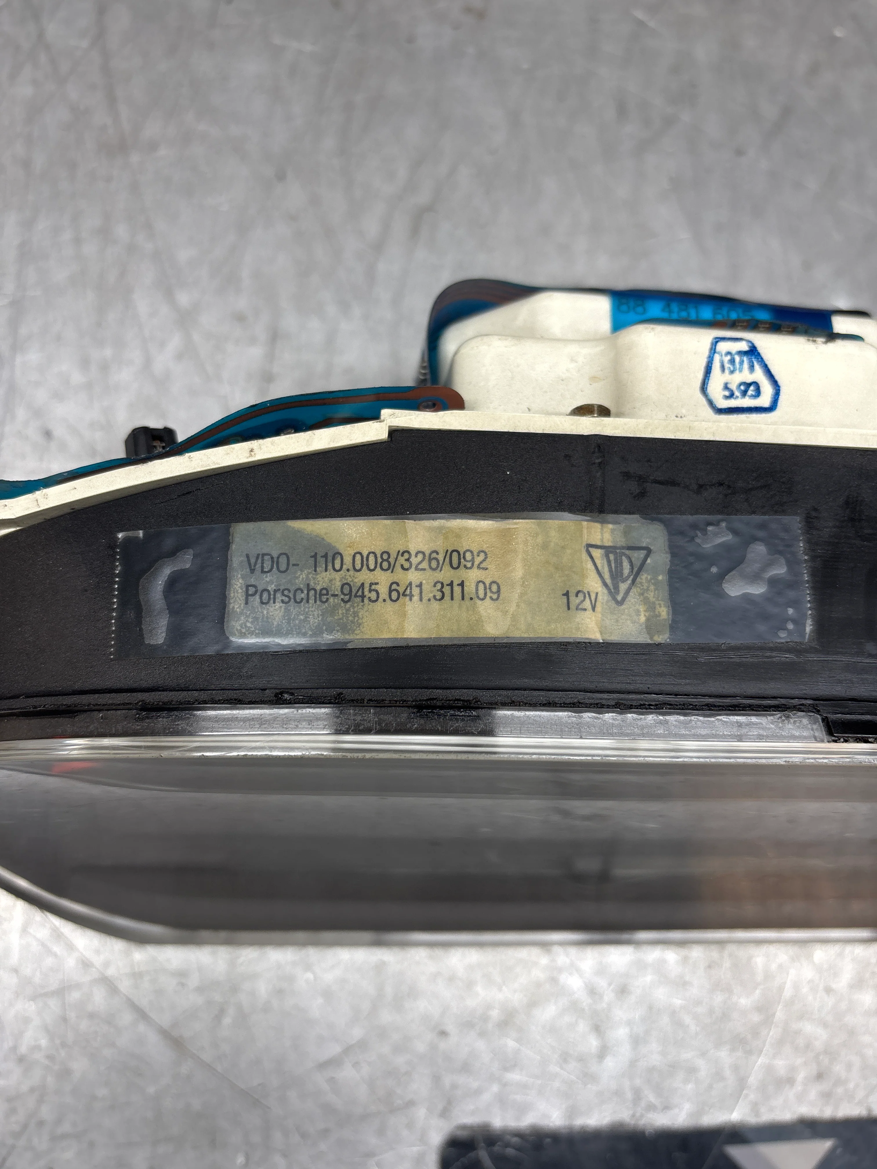 Porsche 968 dash clock binnacle pod speedometer, 94564131109 used 067362 mi - Image 3