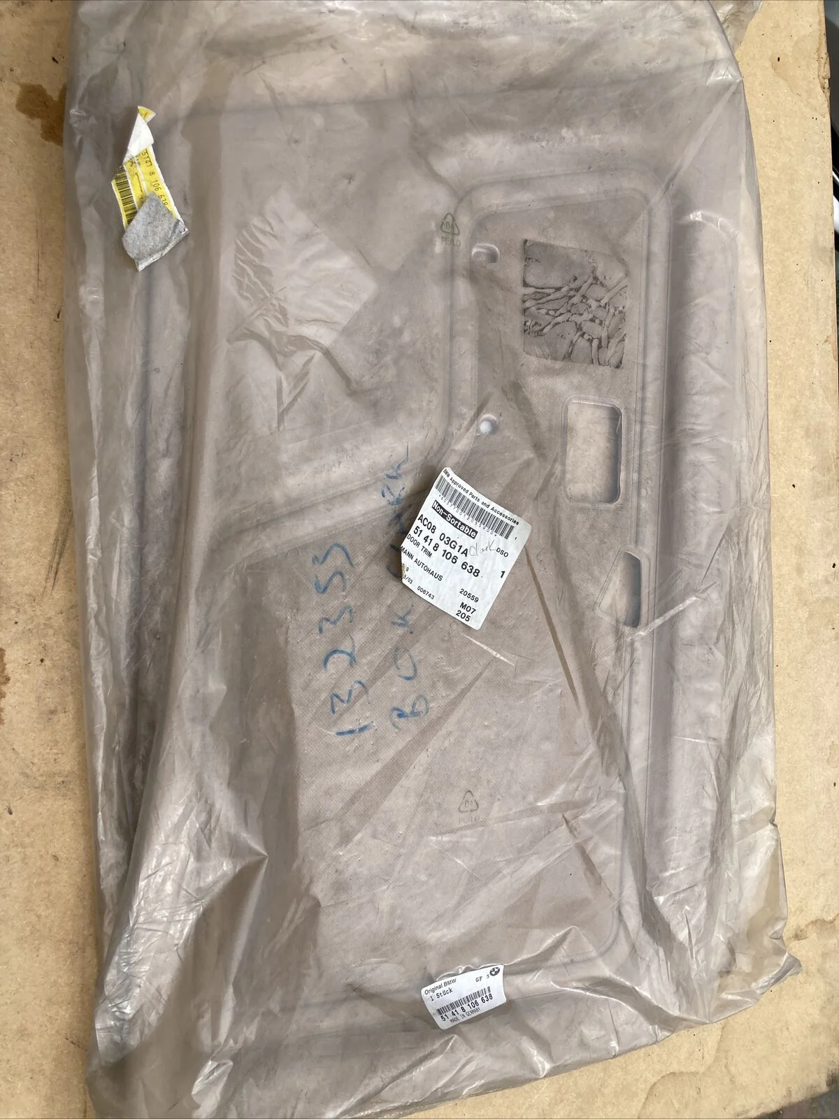 Genuine NEW BMW E30 Door card/lining fabric, front right51418106638 - Image 3