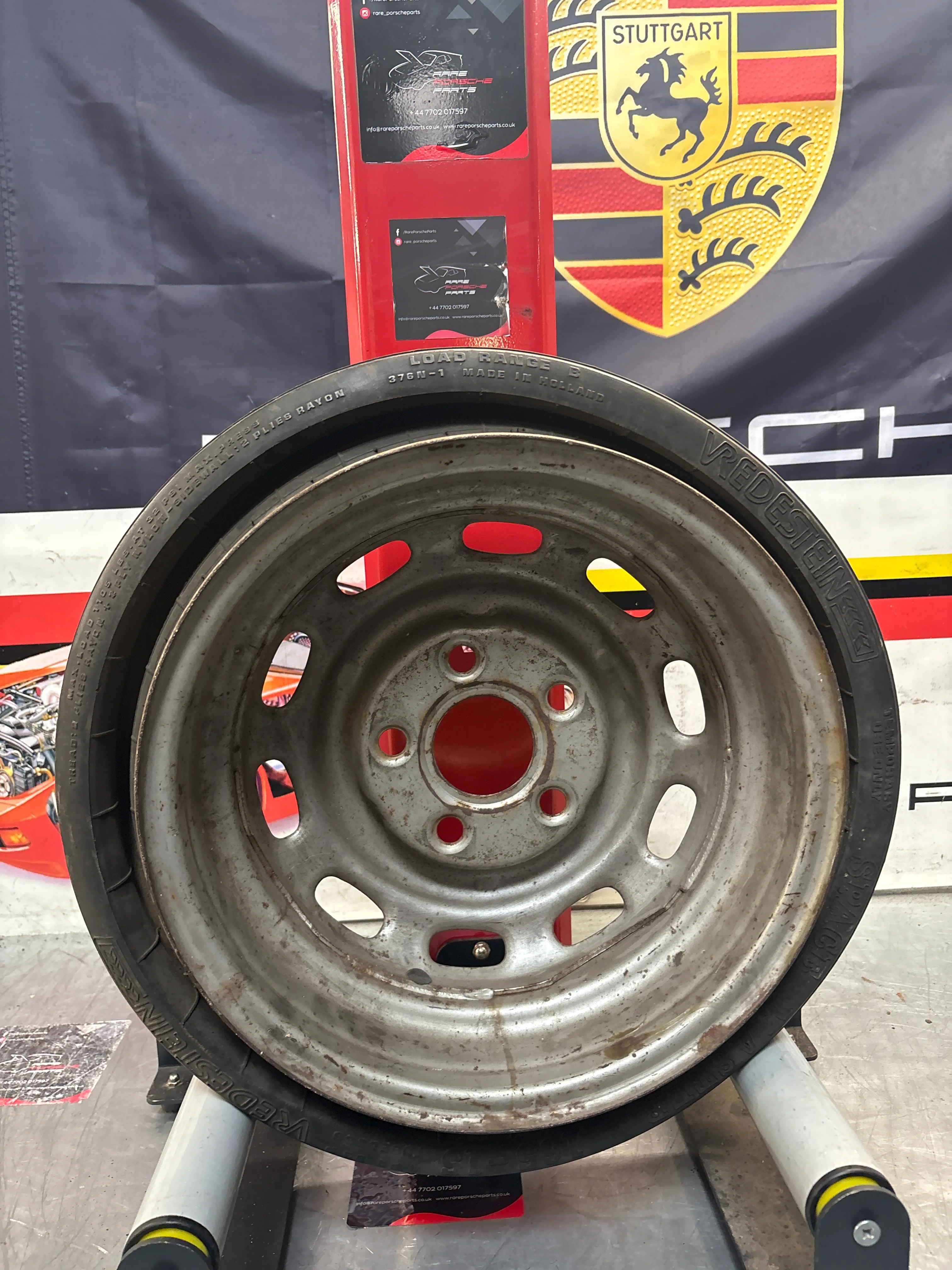 Porsche 911 944 924s spare wheel in steel with tyre, used - Image 6