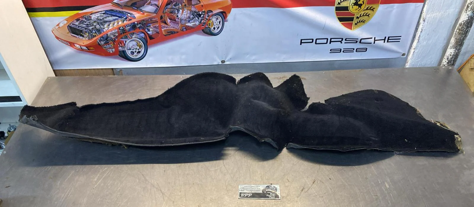 Porsche 924/944 85.5- rear right side trim carpet, black, 94455508401, used