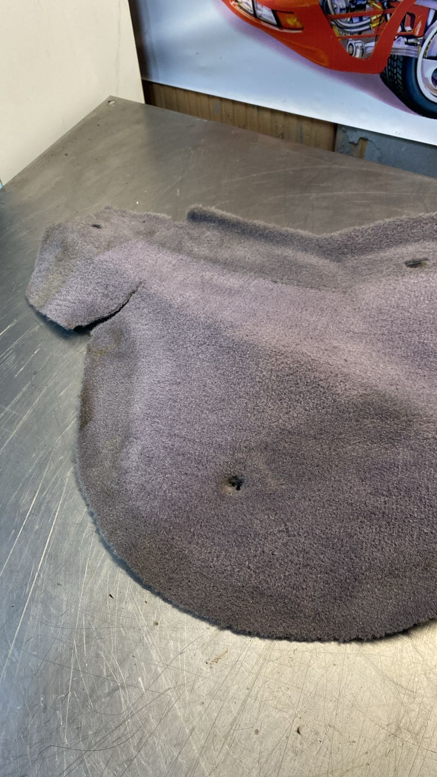 Porsche 924/944 85.5- rear right side trim carpet, grey, 94455508402, used - Image 2