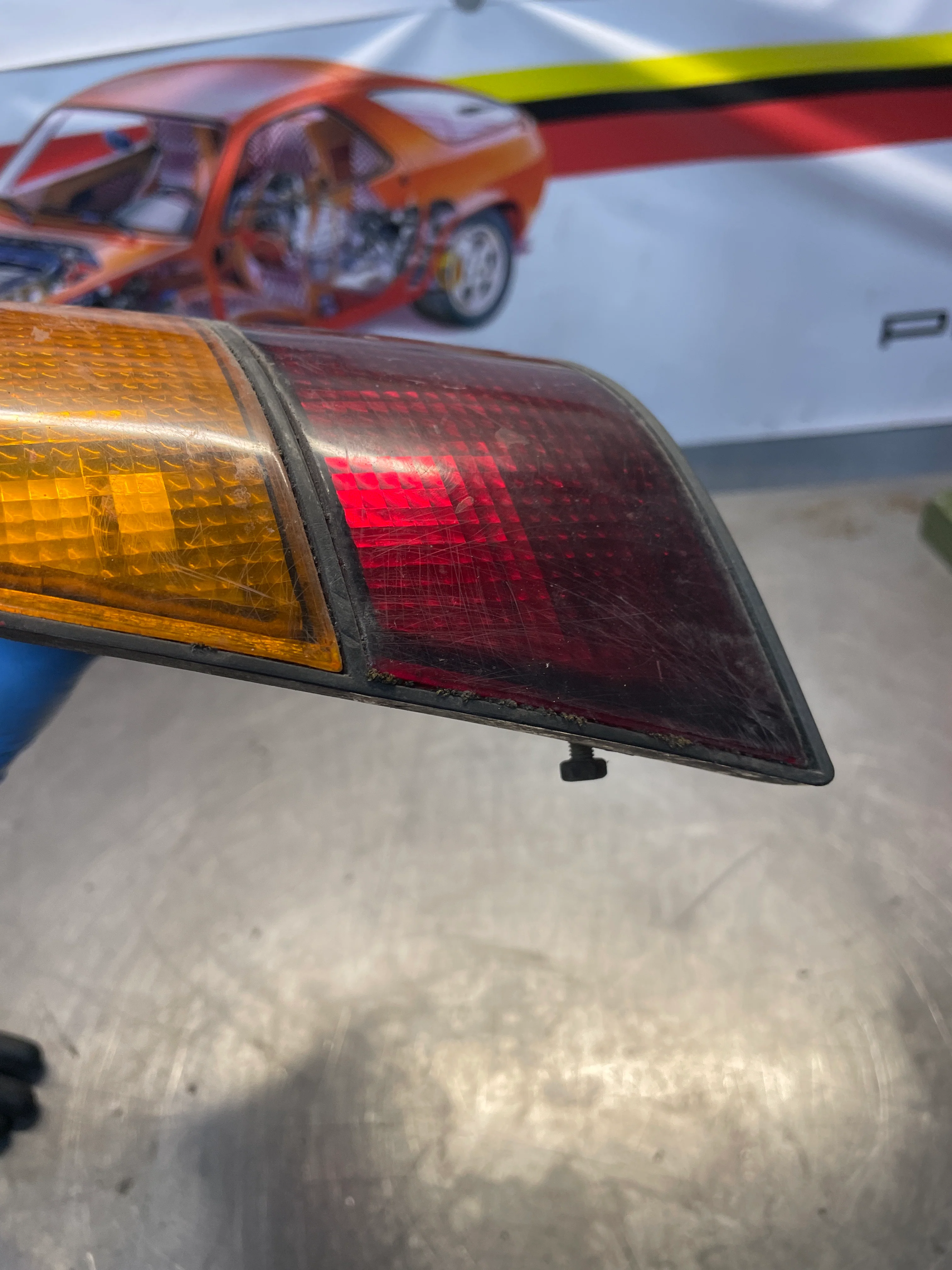 Porsche 924 / 944 left tail light, used, cracked - Image 5