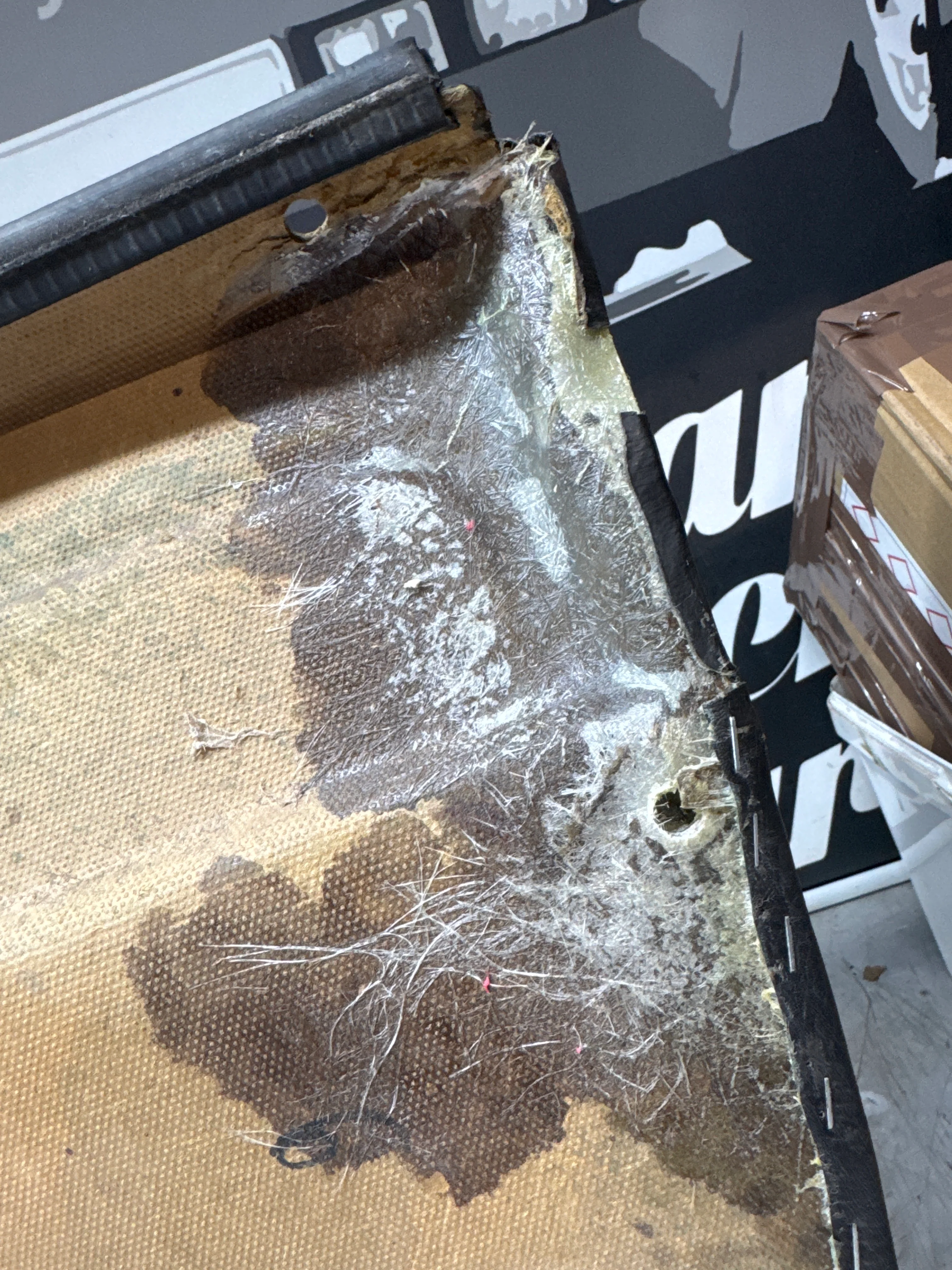Porsche 924 Black LHD Left door card. Manual window (non electric). Fibreglass repaired. 477867012 - Image 11