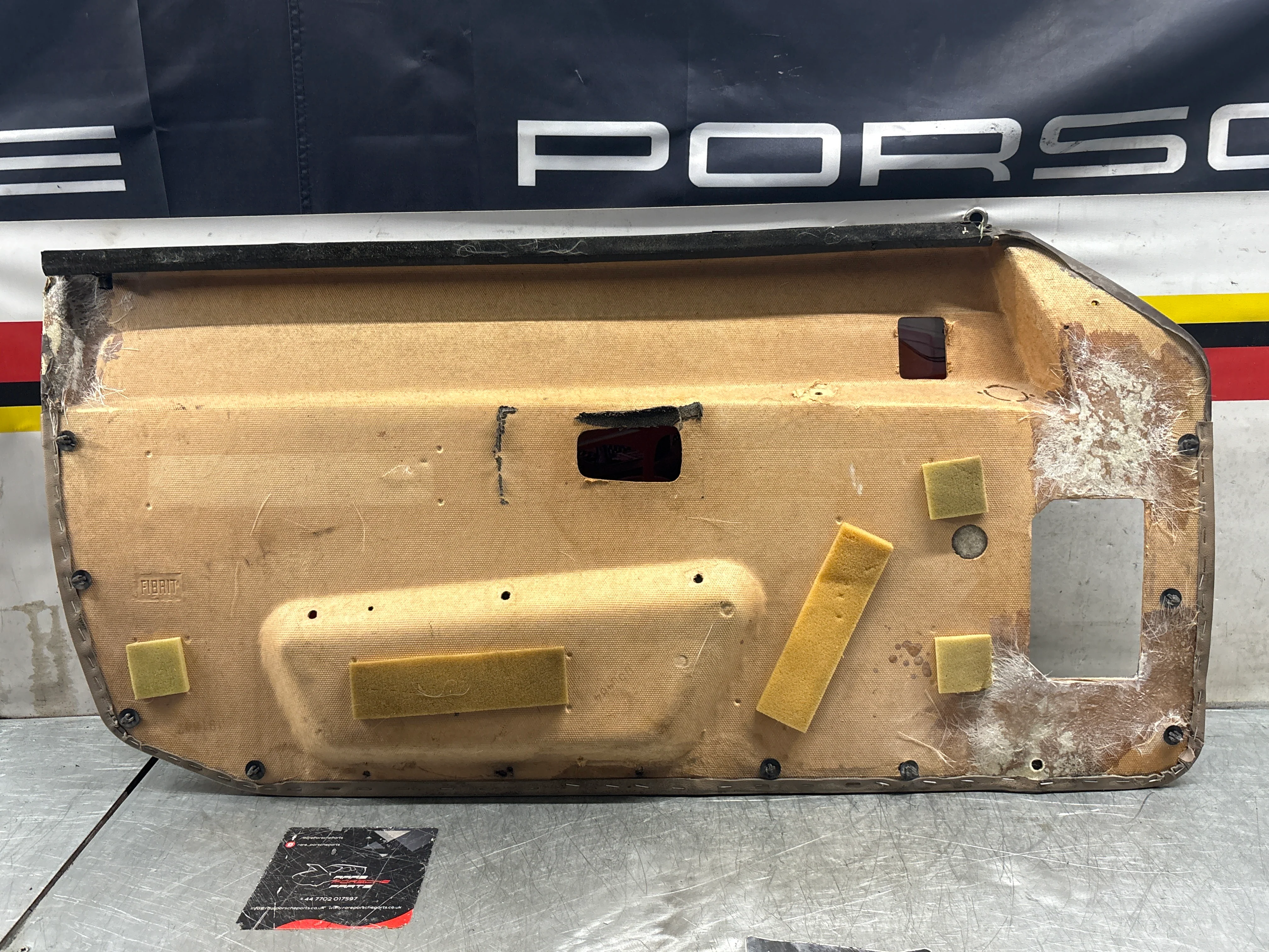 Porsche 924 brown/beige electric window door card, right, off side 477867012 used - Image 13