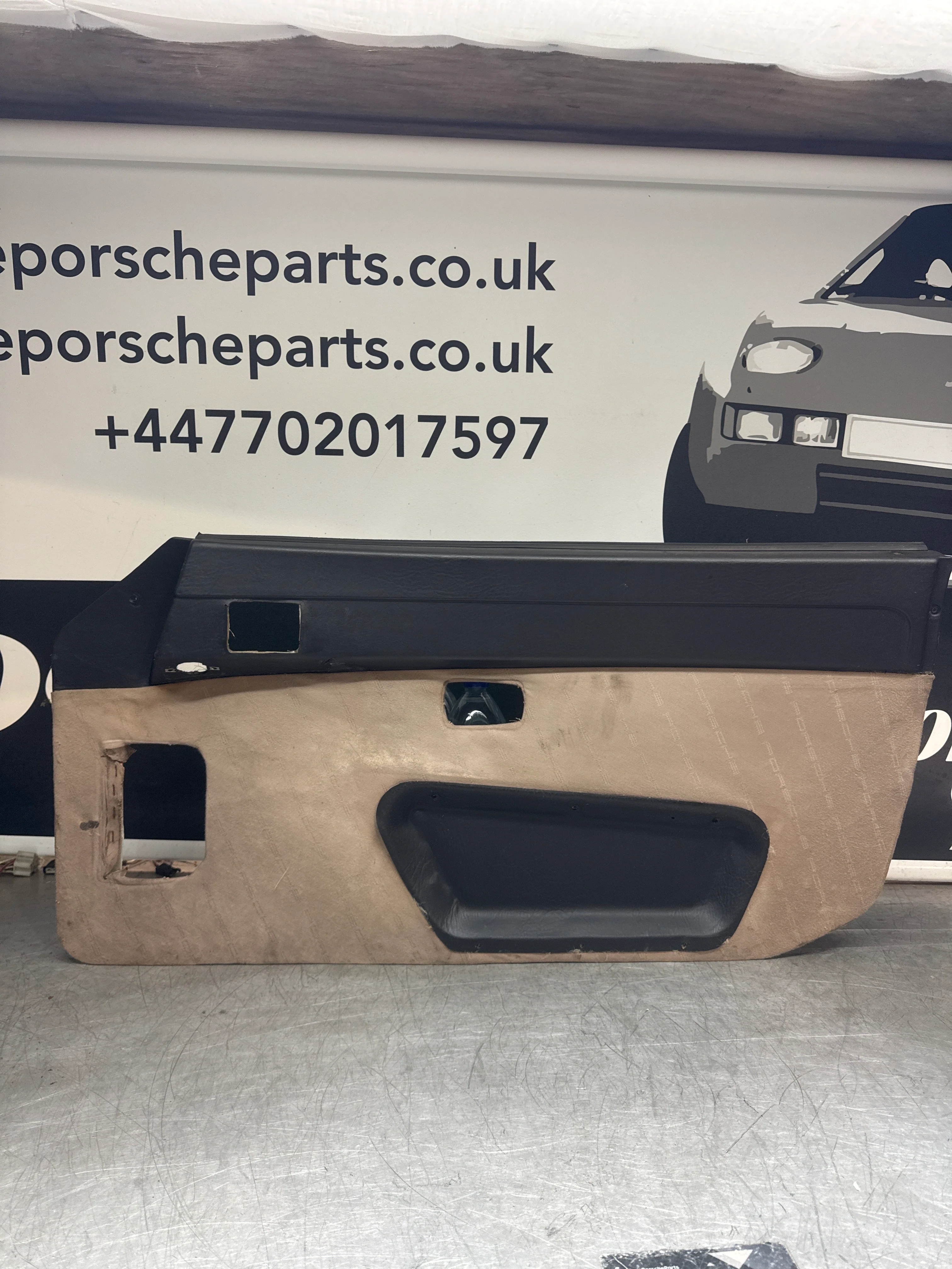 Porsche 924 / Early 944 Black Porsche script door cards. Right Hand Drive, Used. 478867011. Fibreglass repaired - Image 11