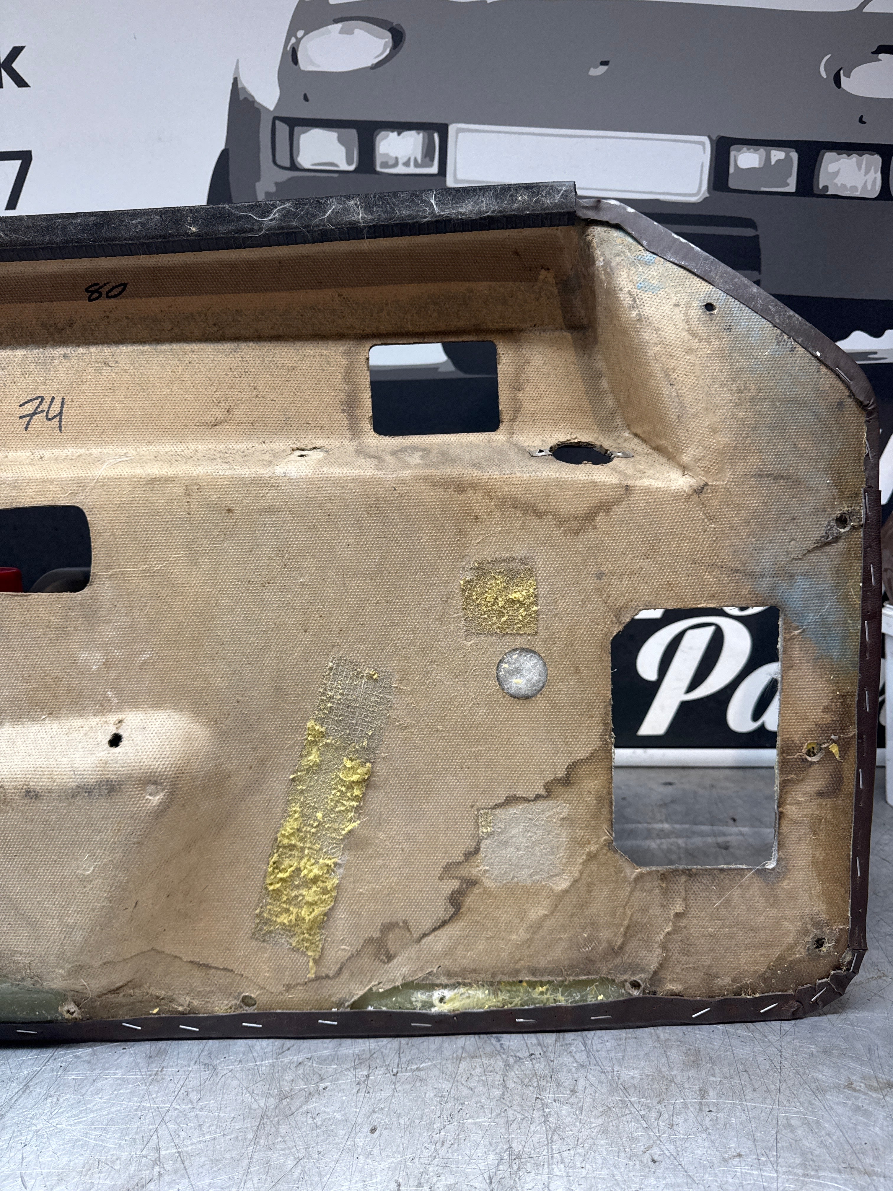 Porsche 924 / Early 944 brown RHD Drivers door card. Fibreglass repaired. 478867011 - Image 10