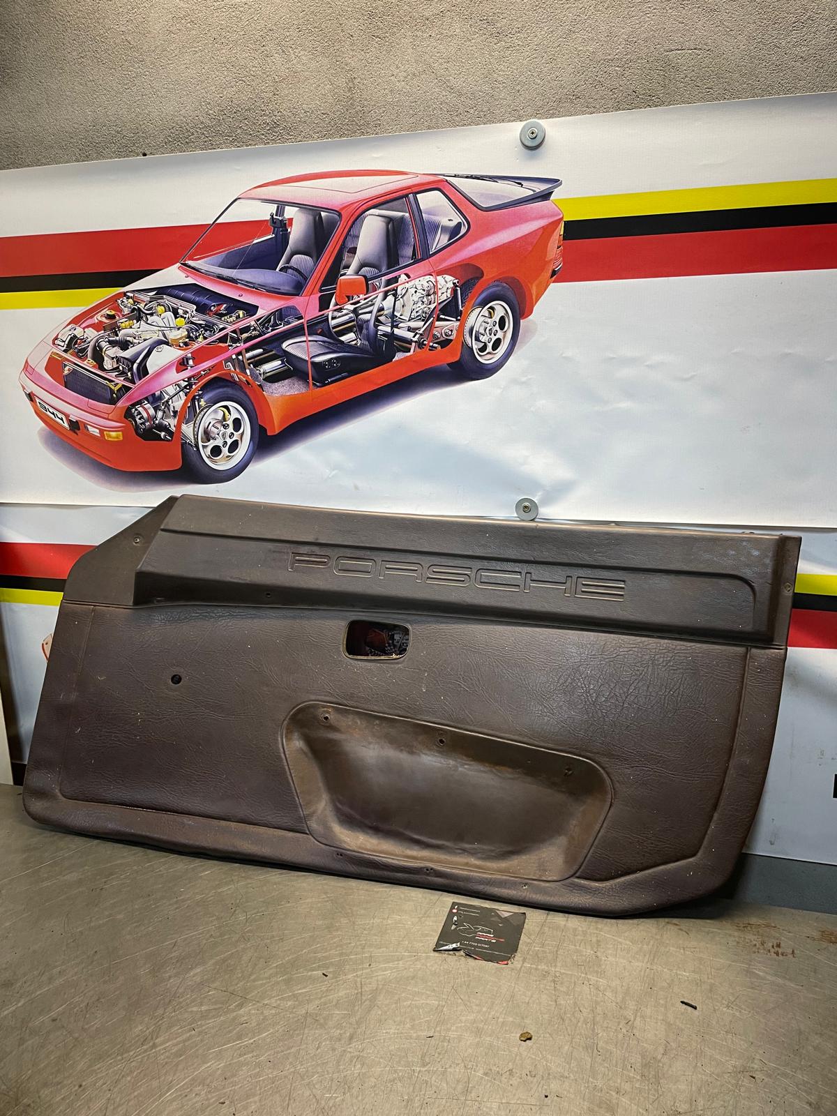Porsche 924 manual scripted brown door card, right, off side 477867012 spares or repair, please study the photos - Image 2