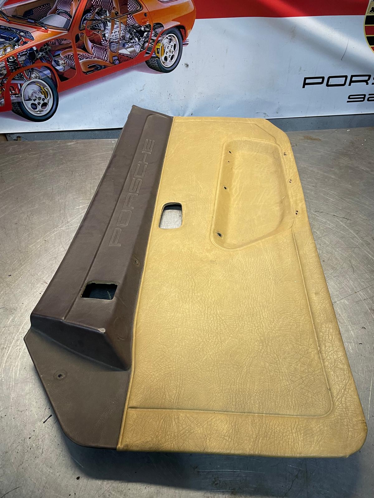 Porsche 924 scripted brown/beige electric window door card, right, off side 477867012 spares or repair, please study the photos - Image 5