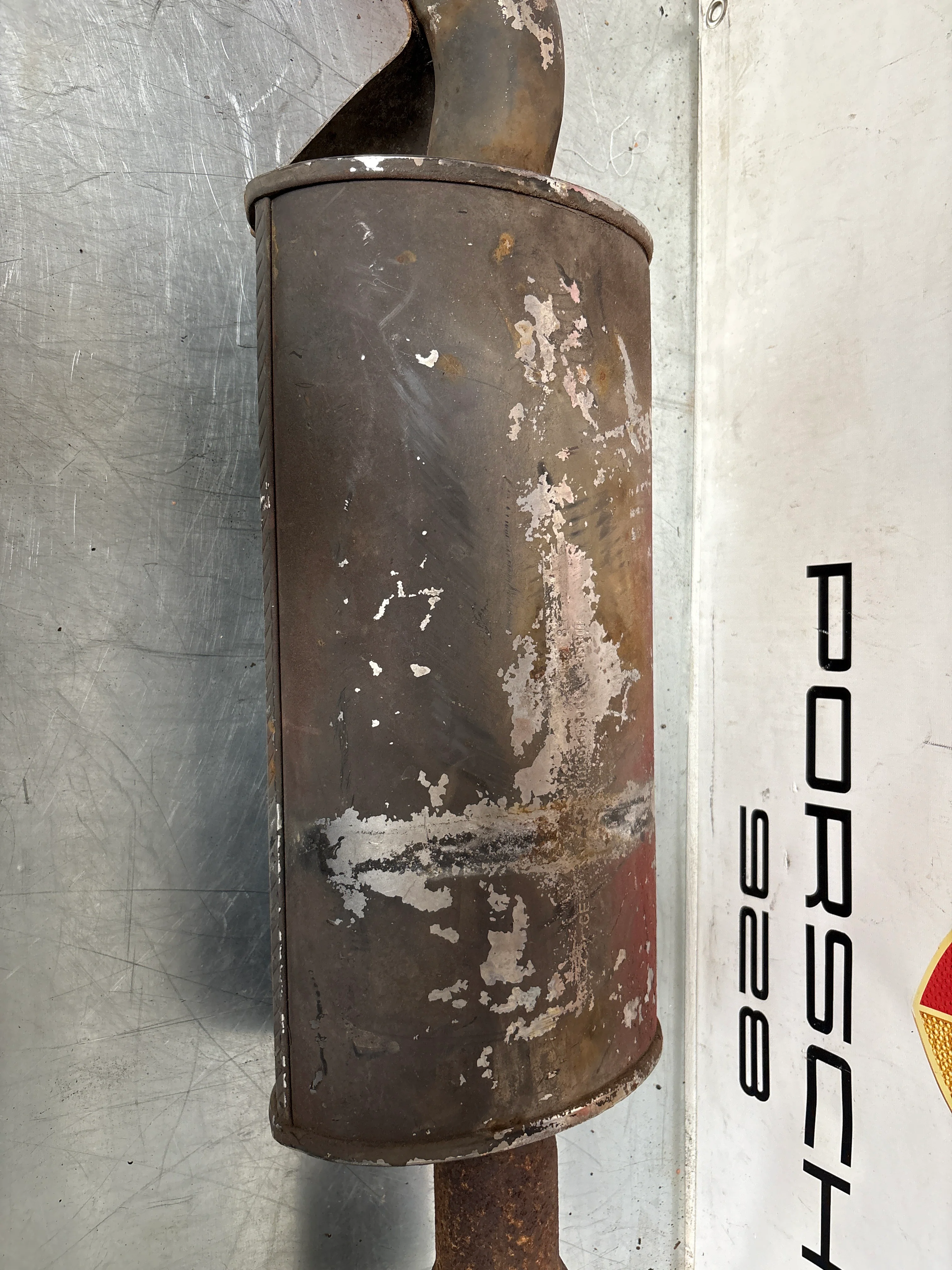 Porsche 924 Turbo Bischoff exhaust system rear muffler, used 93111105006 - Image 8
