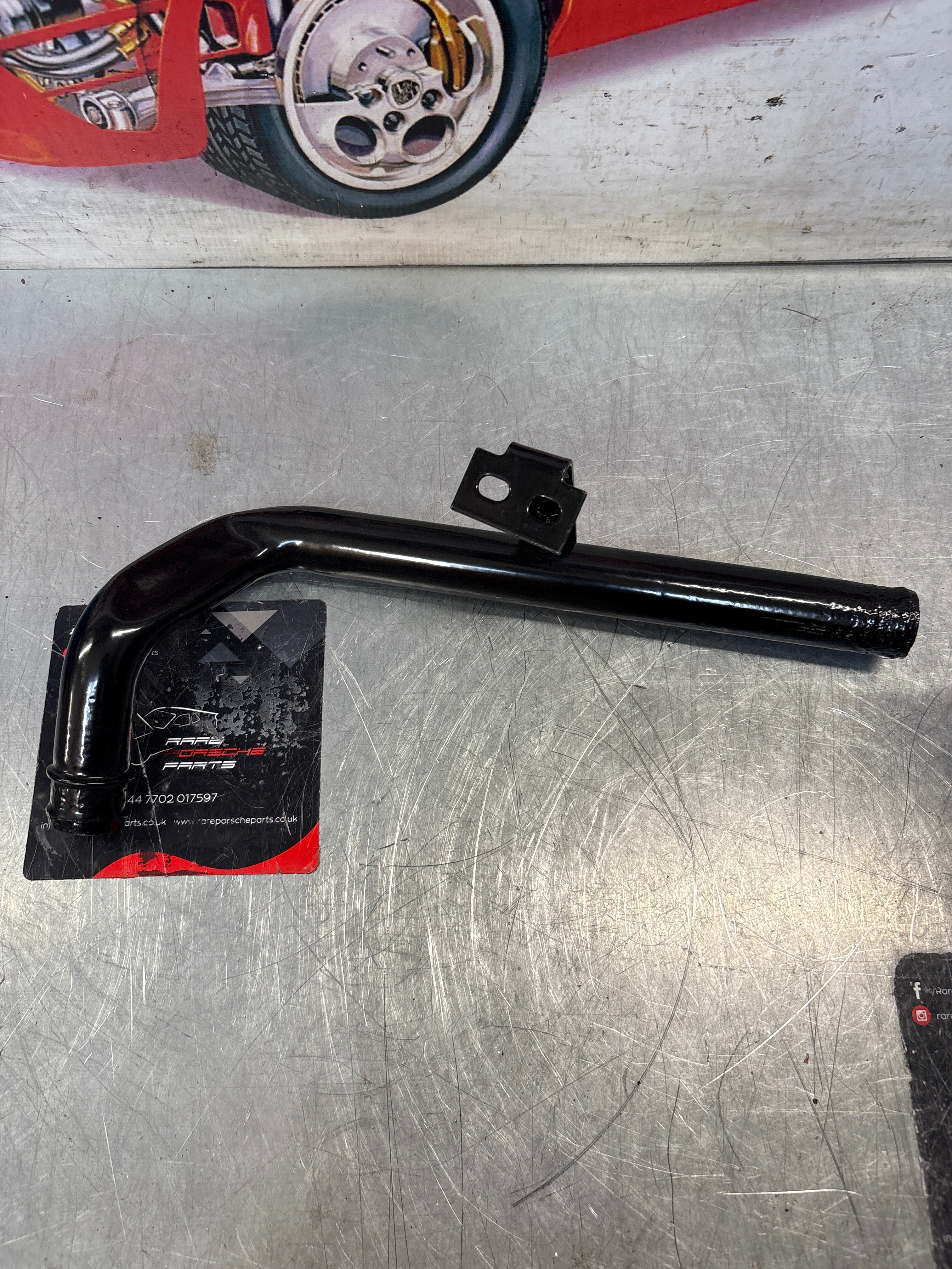 Porsche 924 turbo coolant Water tube pipe 93110605104 powder coated - Image 5