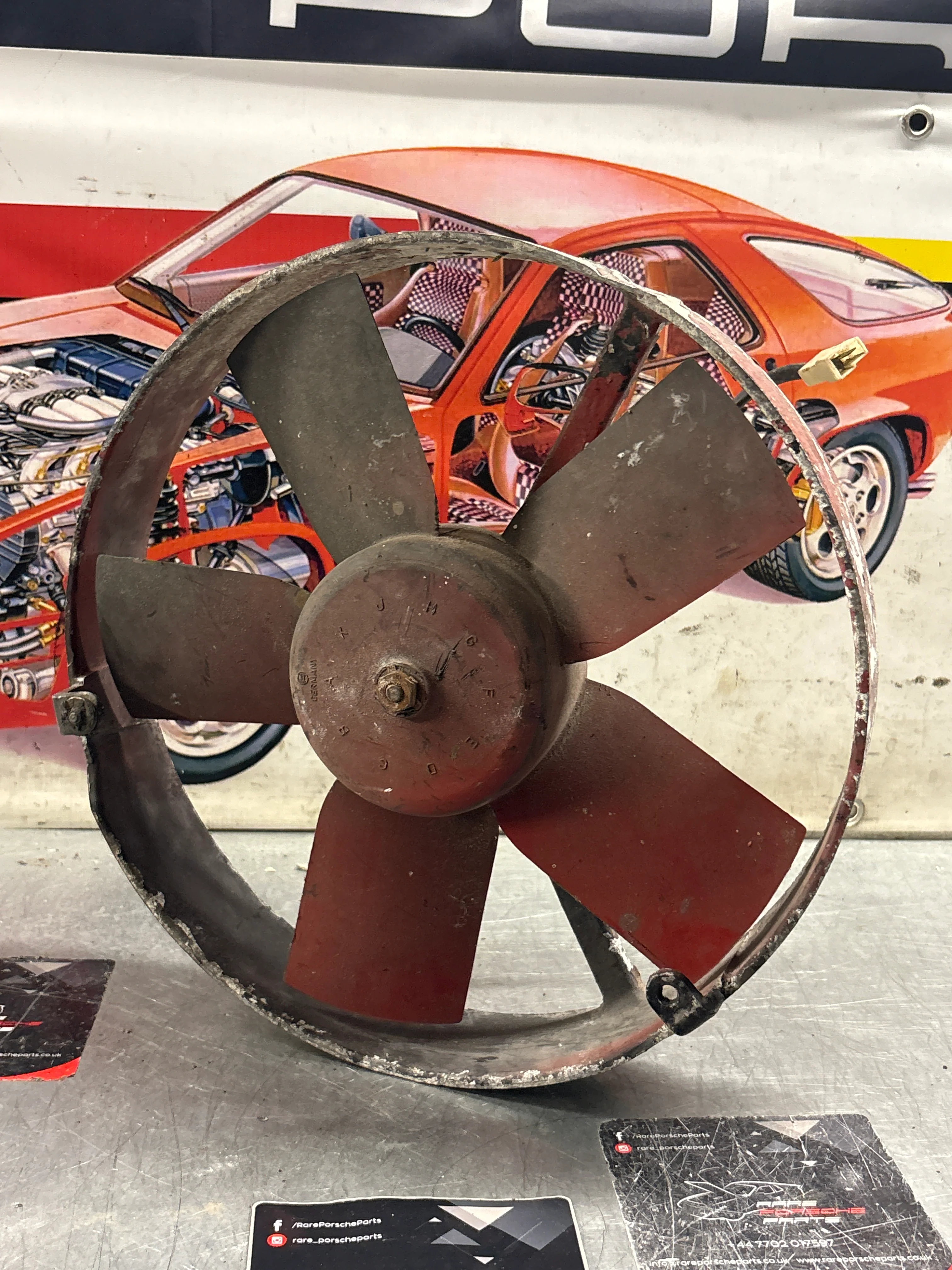 Porsche 928, -79 Air conditioner condenser cooling fan, genuine 92862410300 used - Image 6