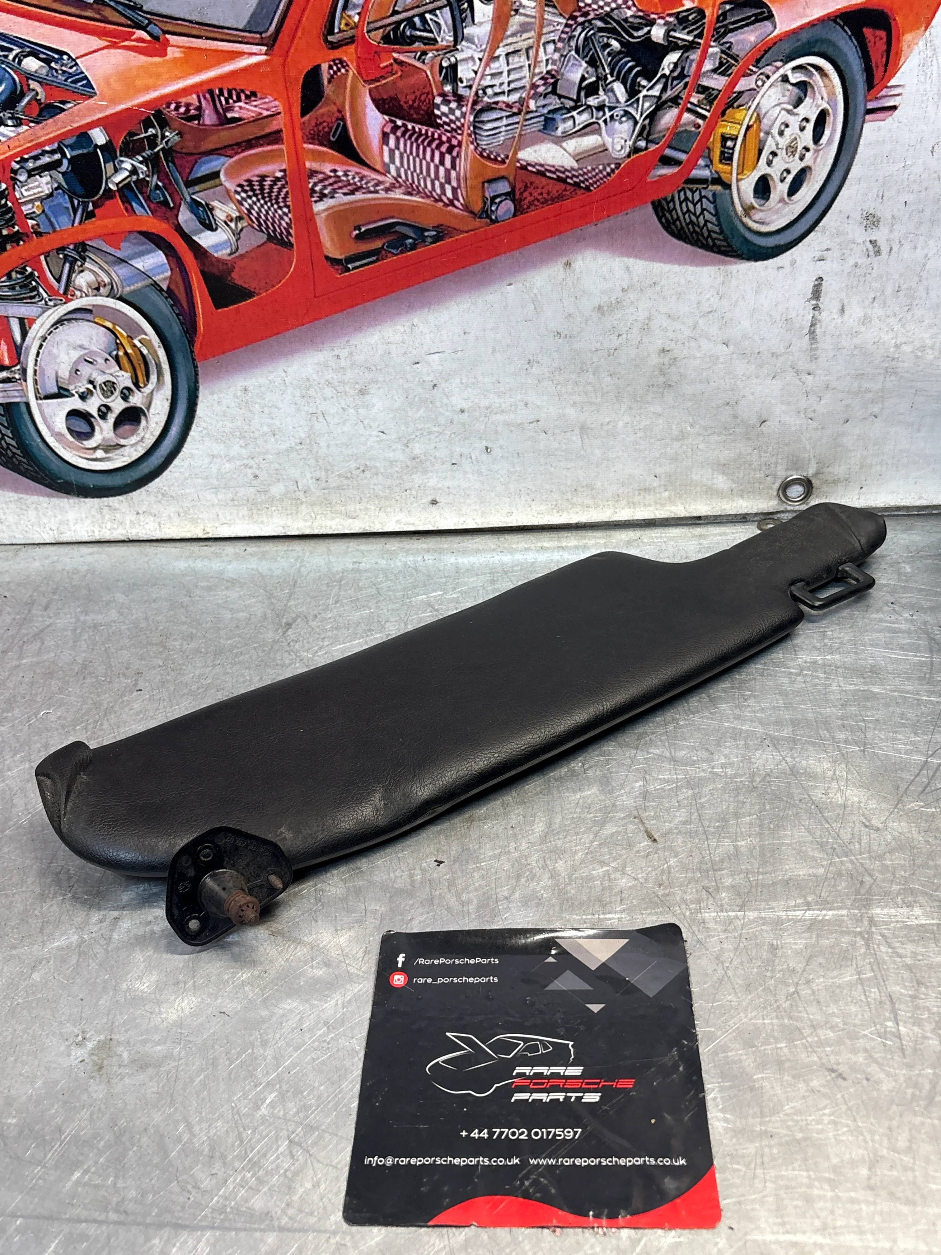 Porsche 928 black sun visor, used for spares or repair left 92873123702