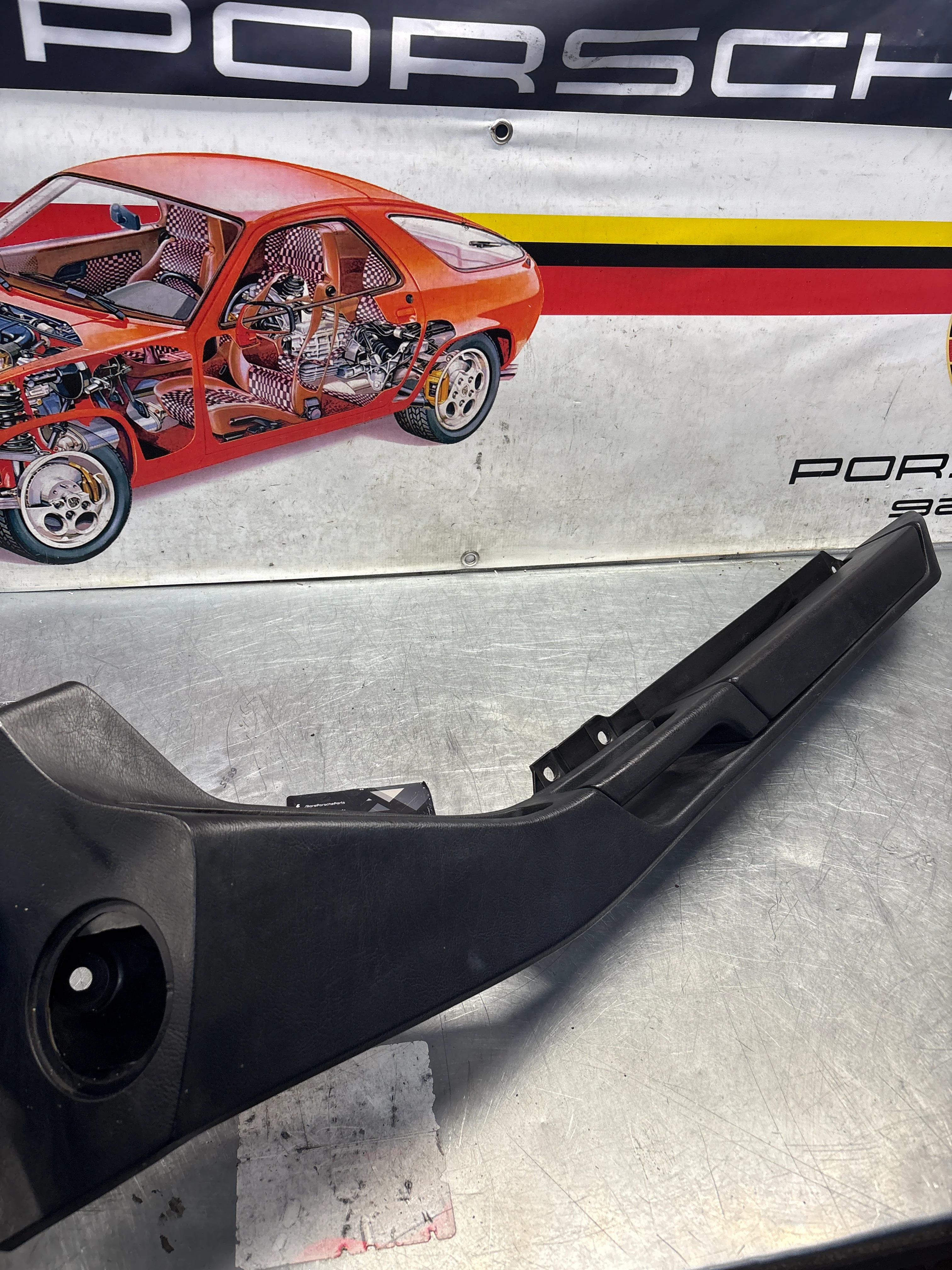 Porsche 928 black door armrest, right, off side, 92855510203, used - Image 3