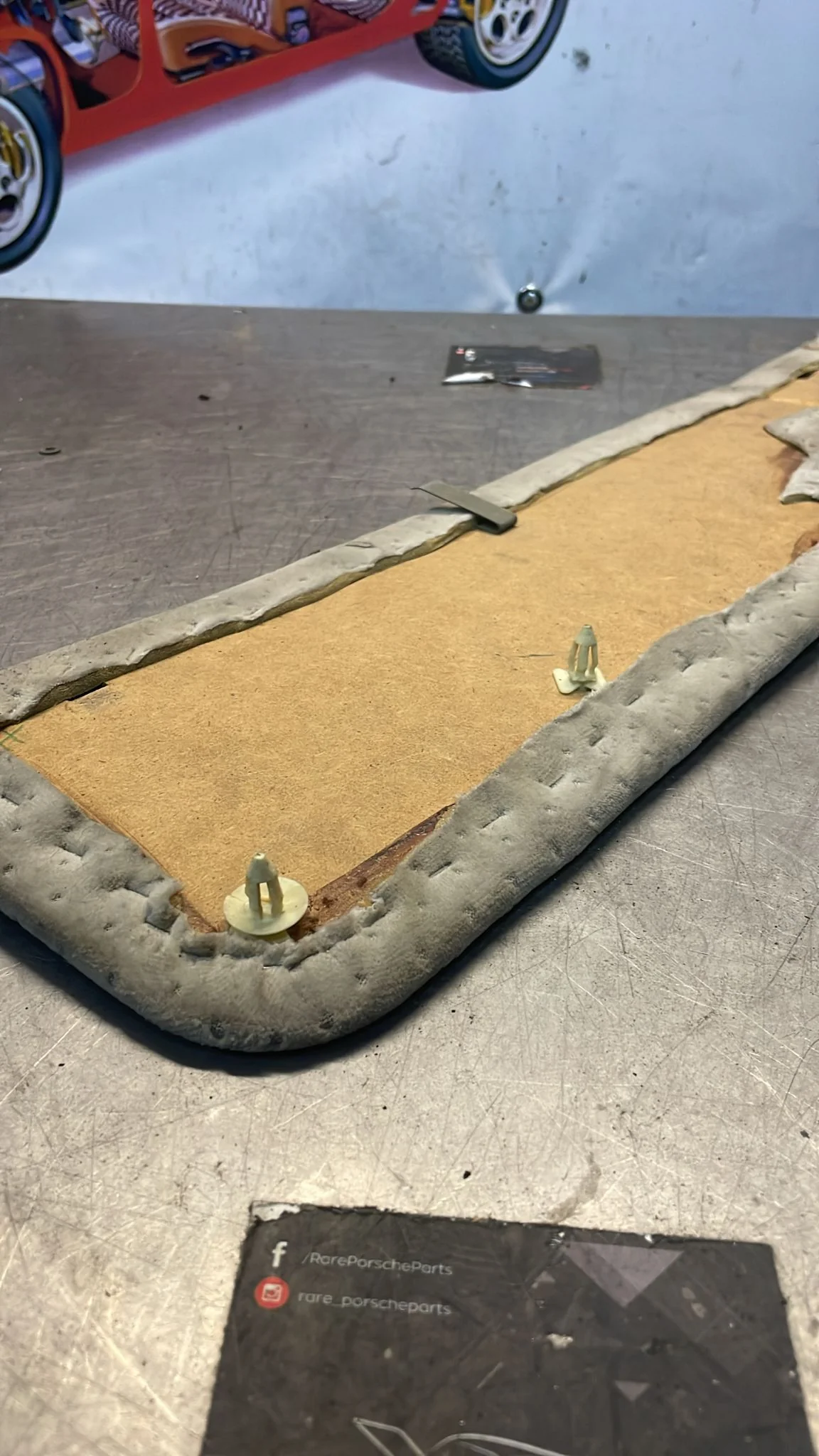 Porsche 928 door card insert panel, left, 92855505102, used - Image 3