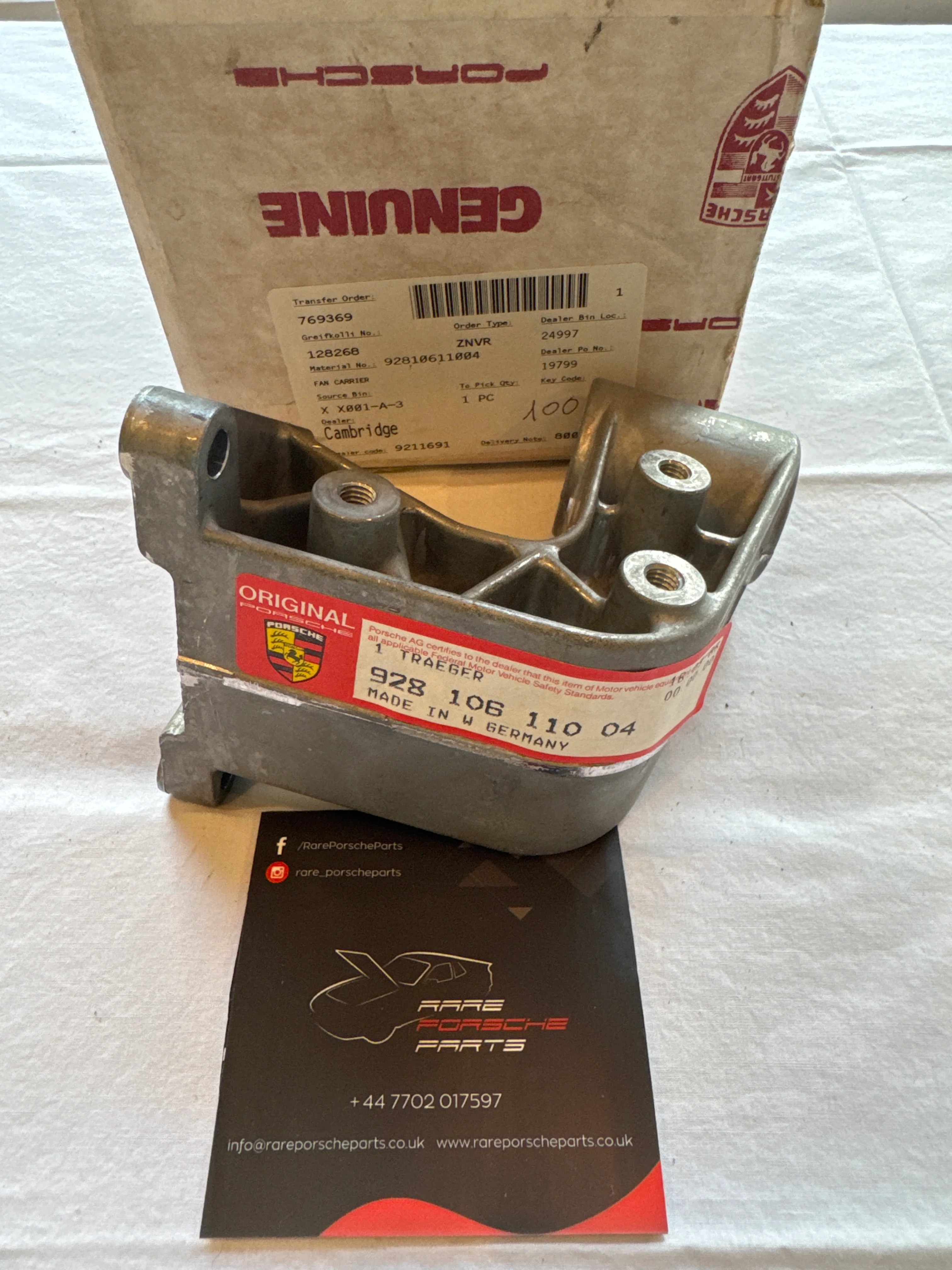 Porsche 928 fan carrier 92810611004 NOS