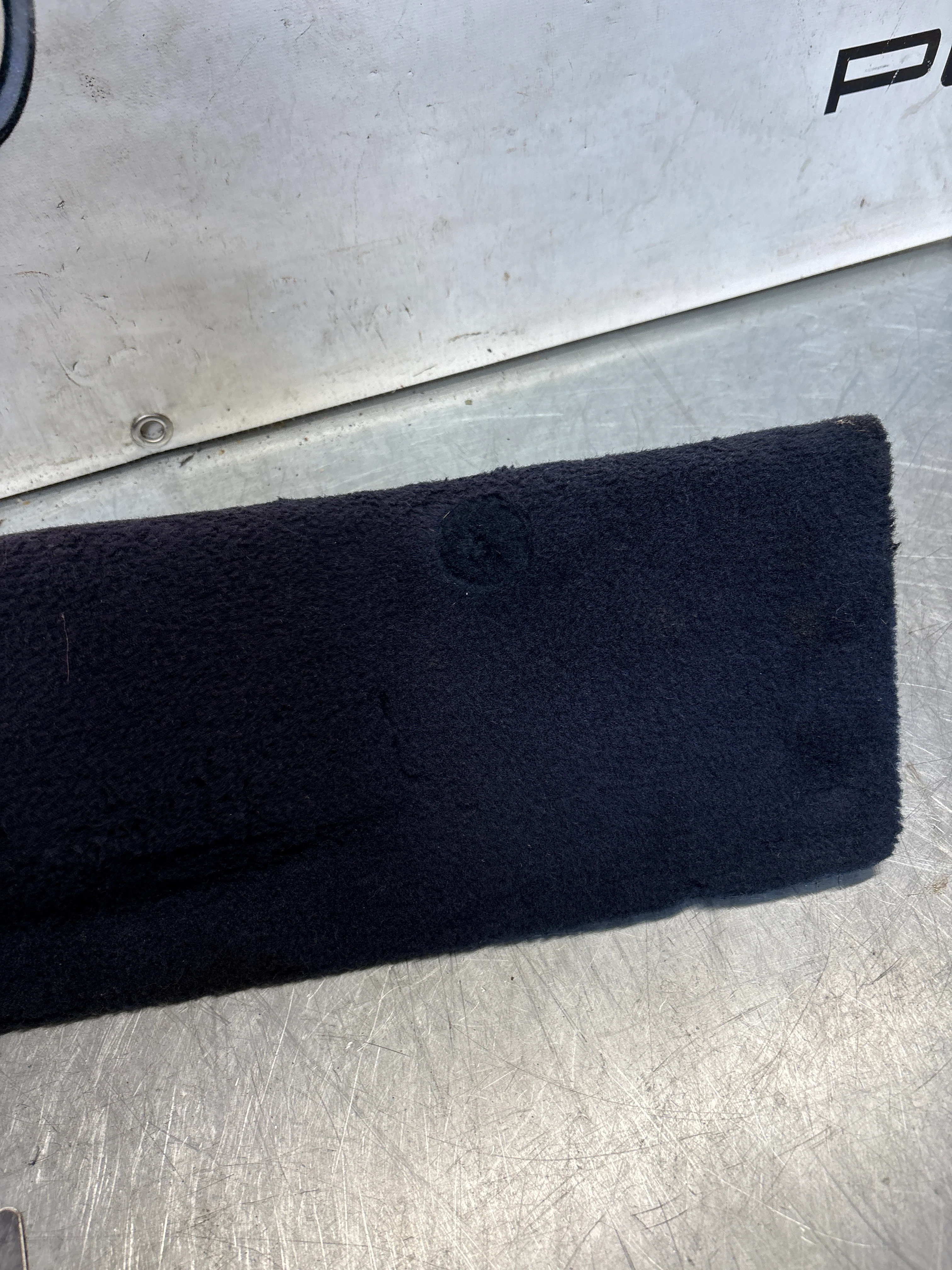 Porsche 928 blue carpeted Tool kit panel cover, used 92855118105 - Image 5