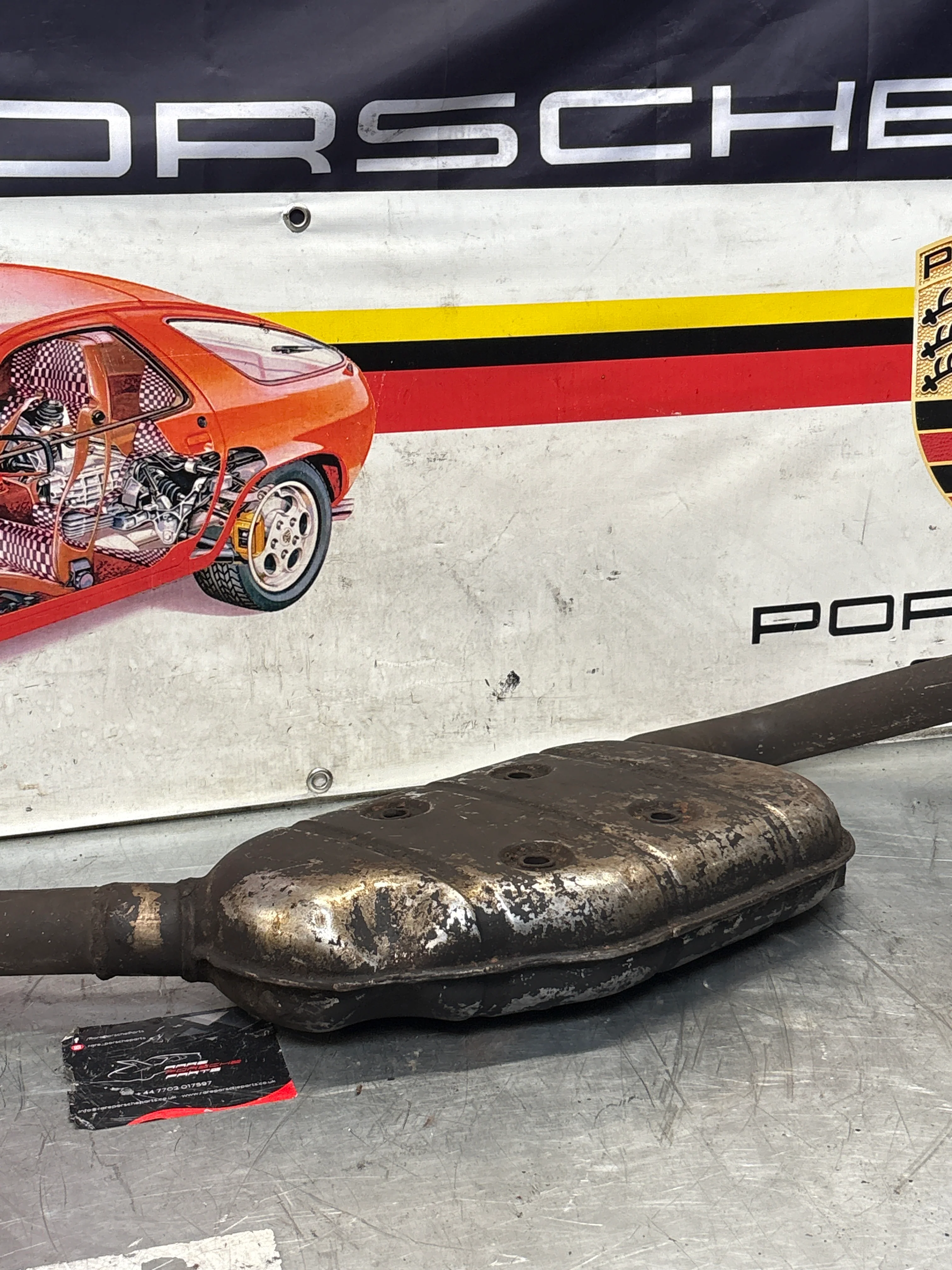 Porsche 928 Left side silencer, used 92811109301 - Image 4