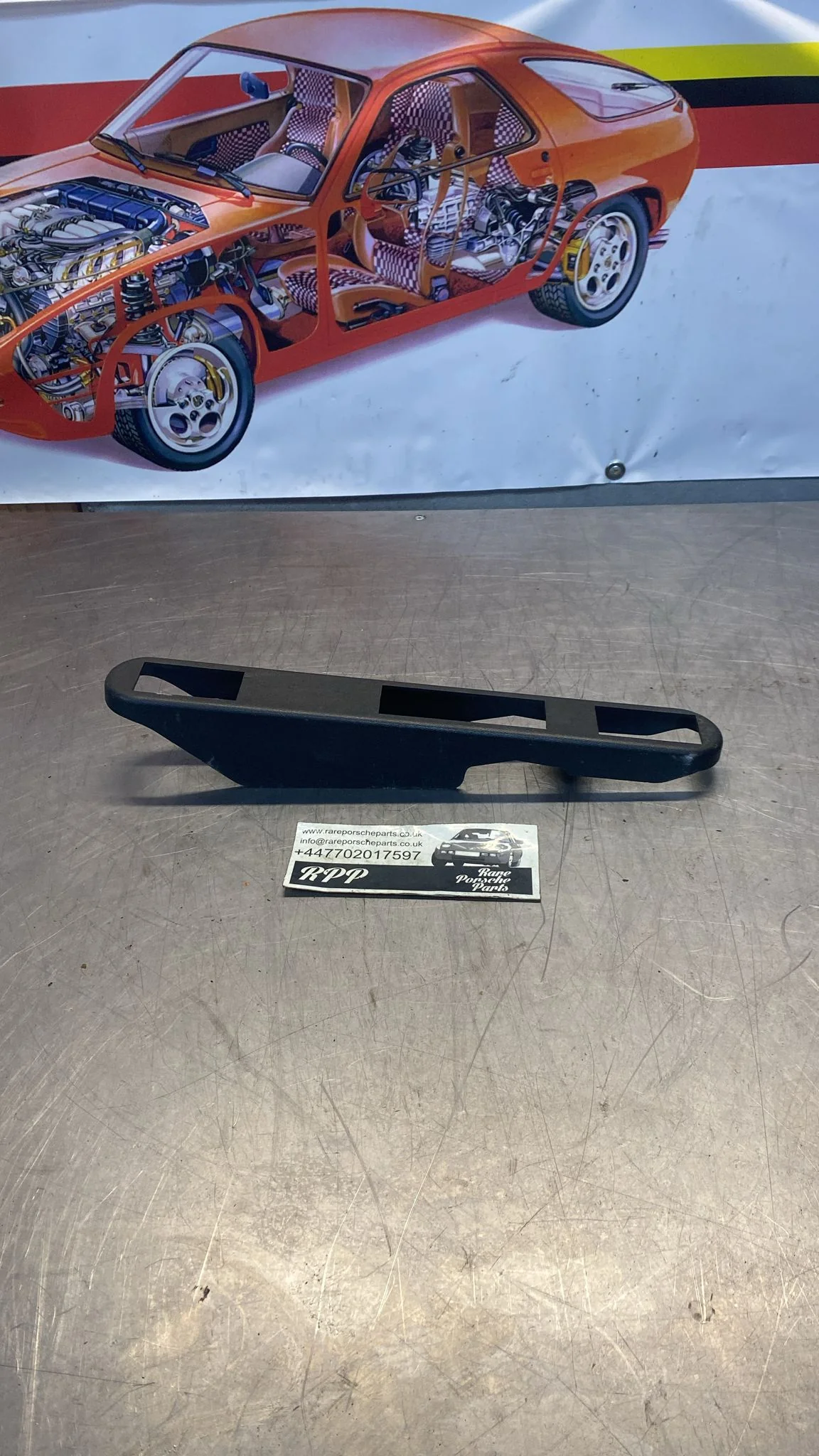 Porsche 928 plastic seat trim cover, used 92852175902