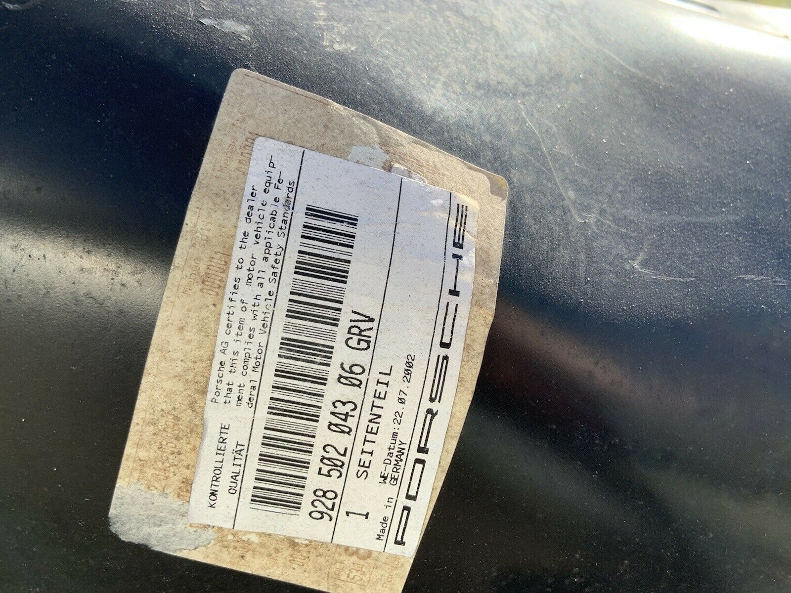 Porsche 928 Rear Left inner Wheel Arch 92850204306 - Image 3
