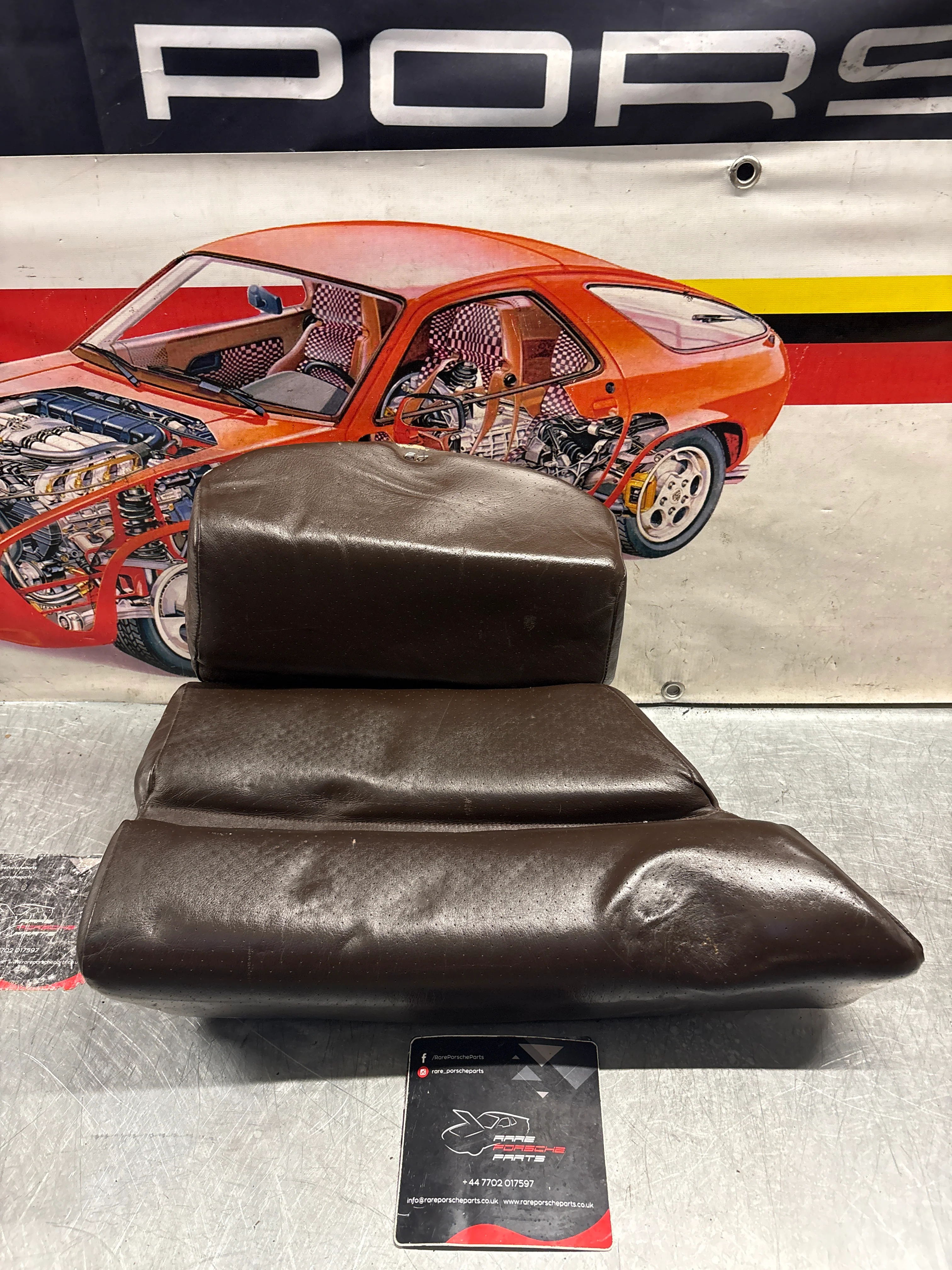 Porsche 928 rear left seat and center cushion, used, brown 92852205951 / 92852208751 - Image 2