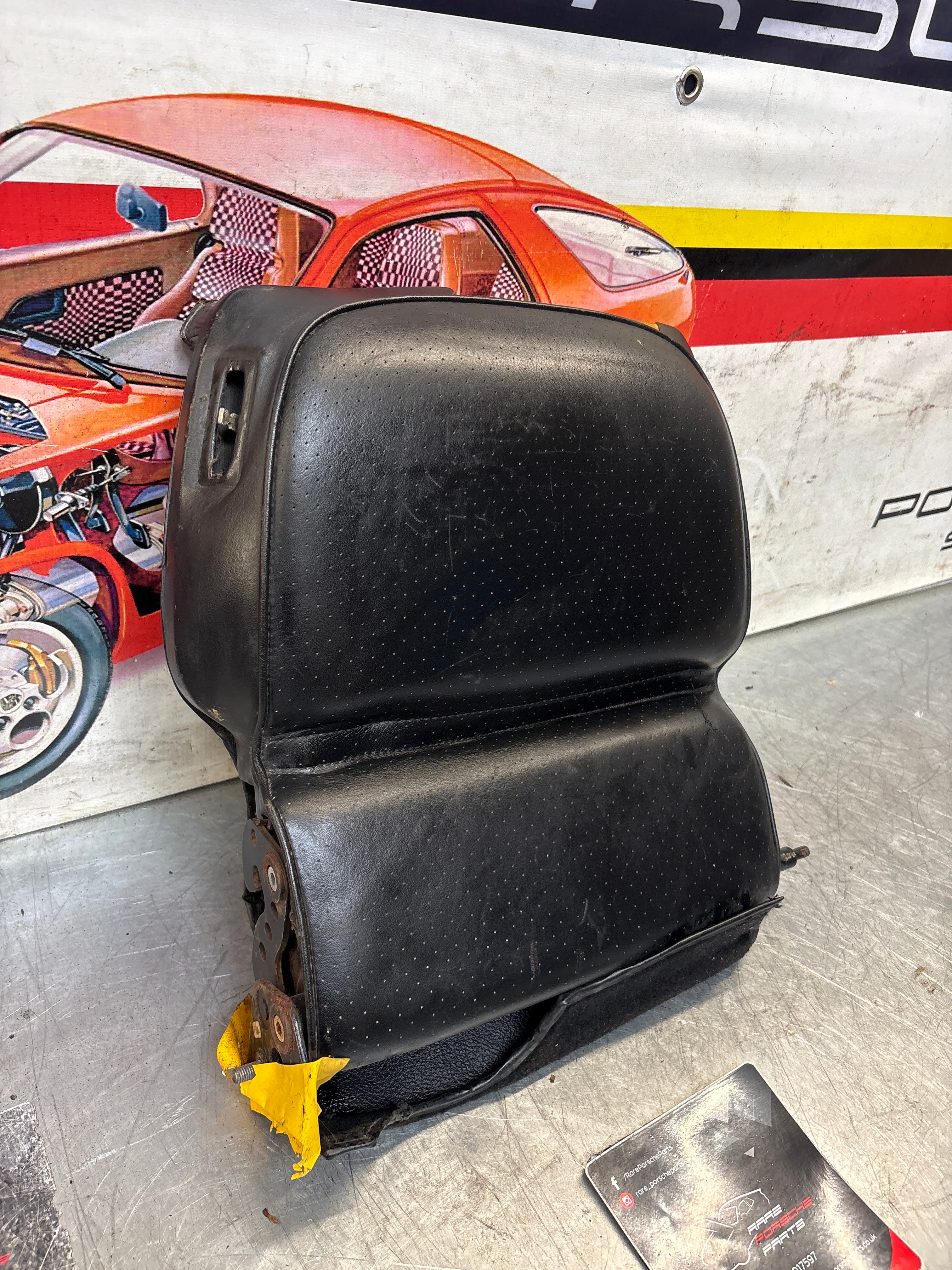 Porsche 928 rear right seat backrest, black, leather used 92852203852 - Image 2