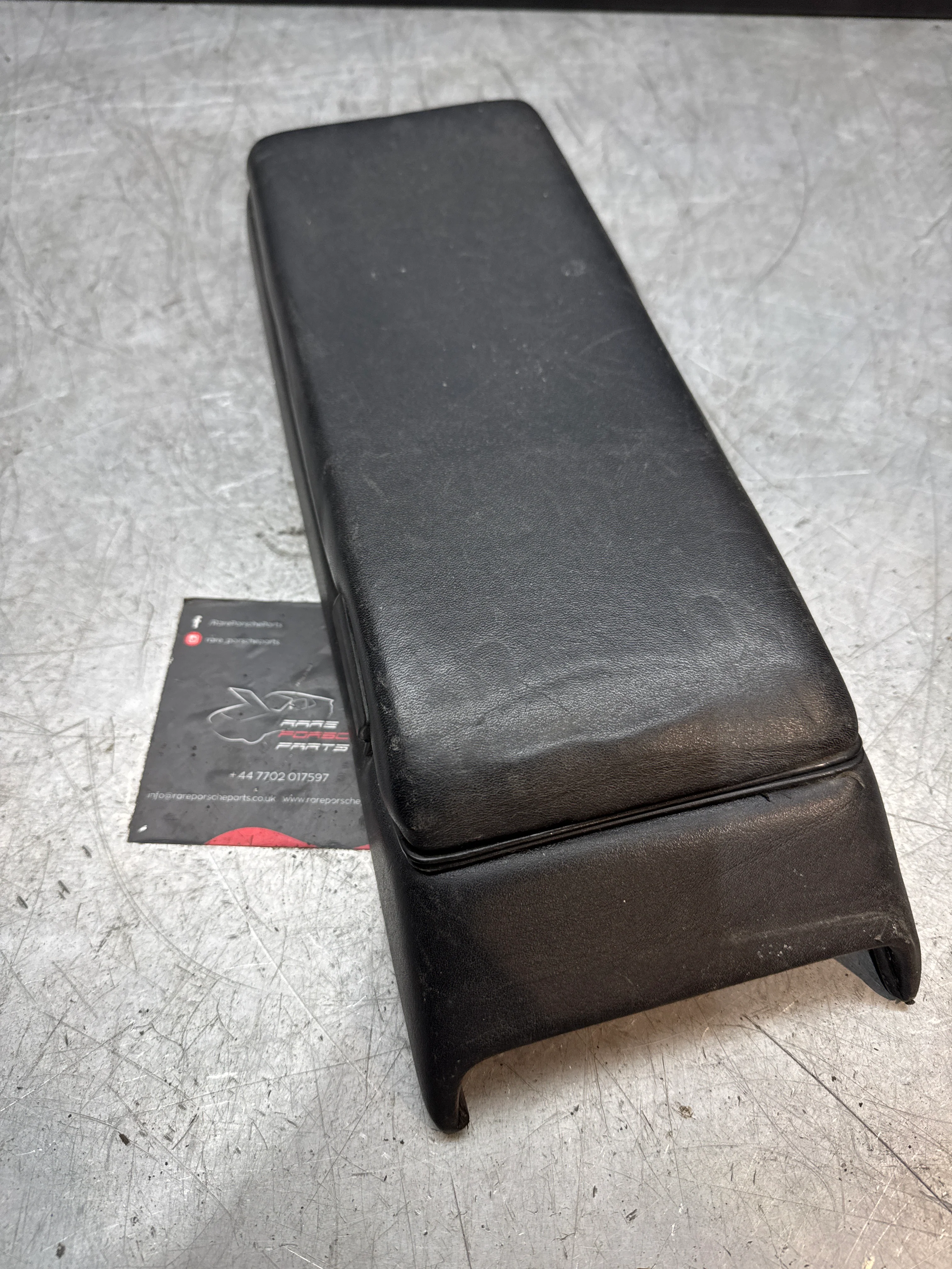 Porsche 928 92755572903 Central armrest cassette compartment black, used RHD - Image 2
