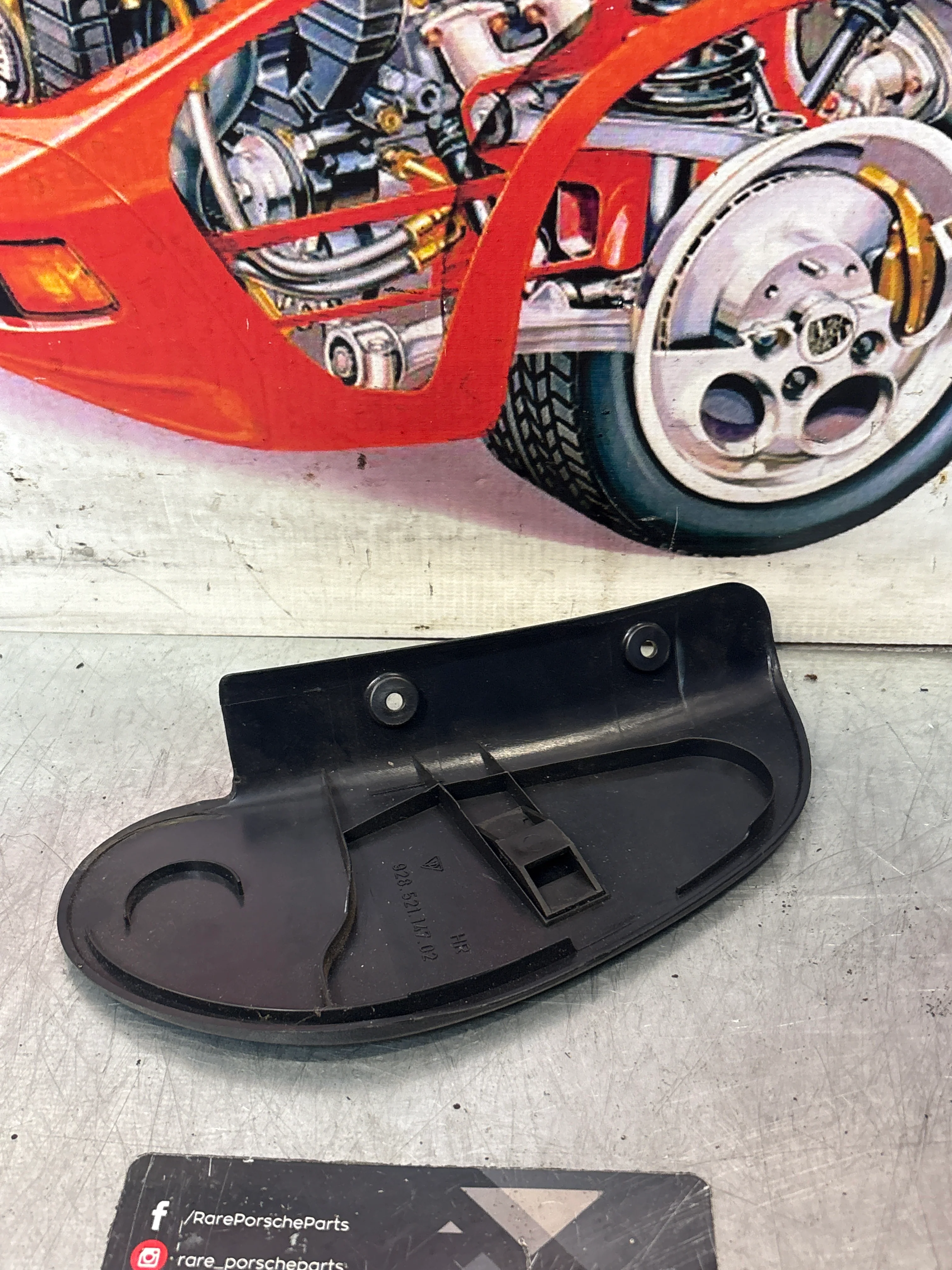 Porsche 928 seat hinge cover Marine Blue used 92852114702 - Image 6