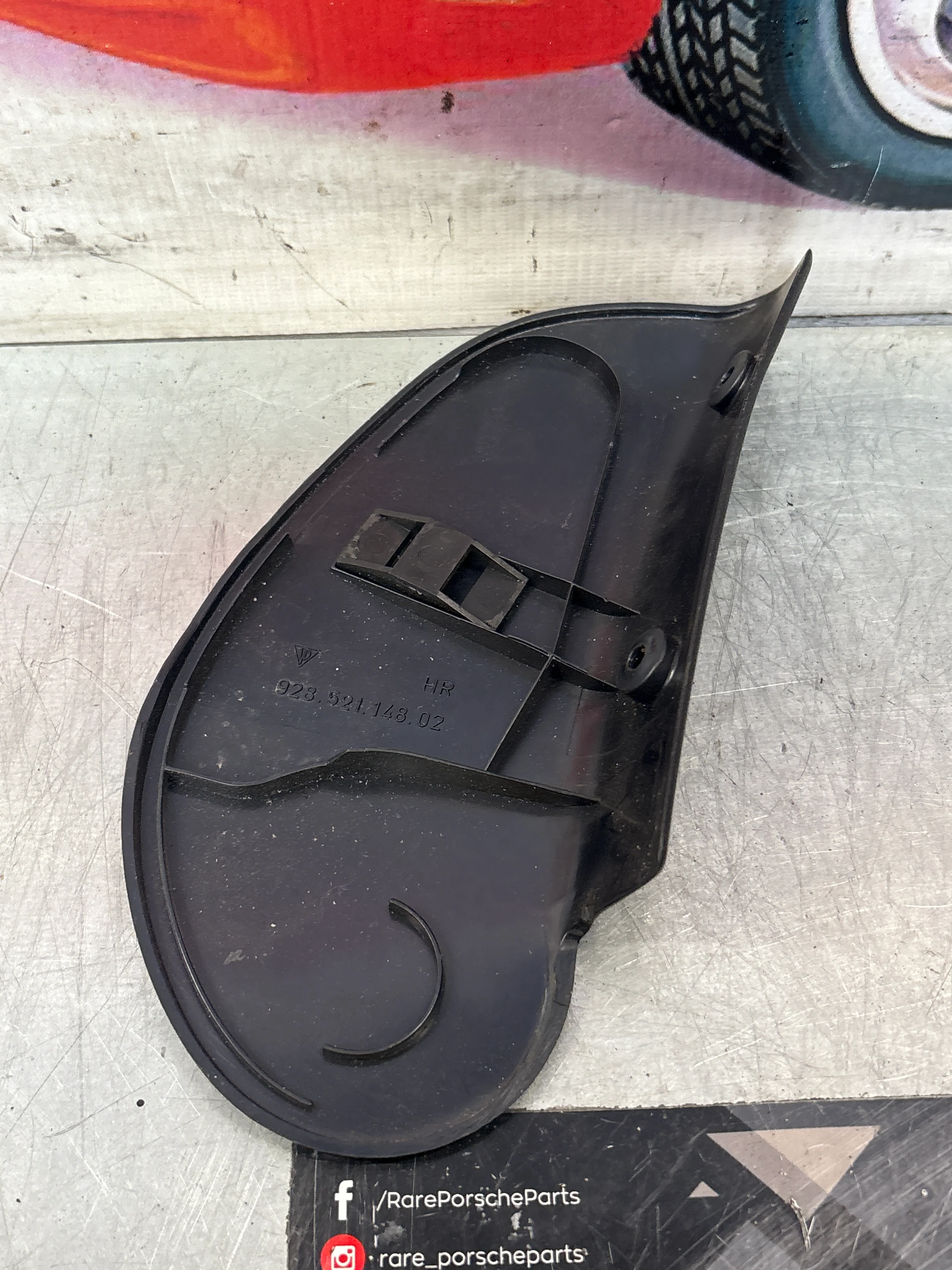 Porsche 928 seat hinge cover, right marine blue used 92852114802 - Image 5