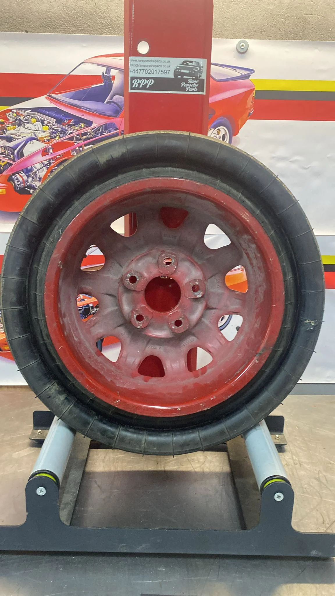 Porsche 928 spare alloy wheel, with tyre, used 92836213002 - Image 12