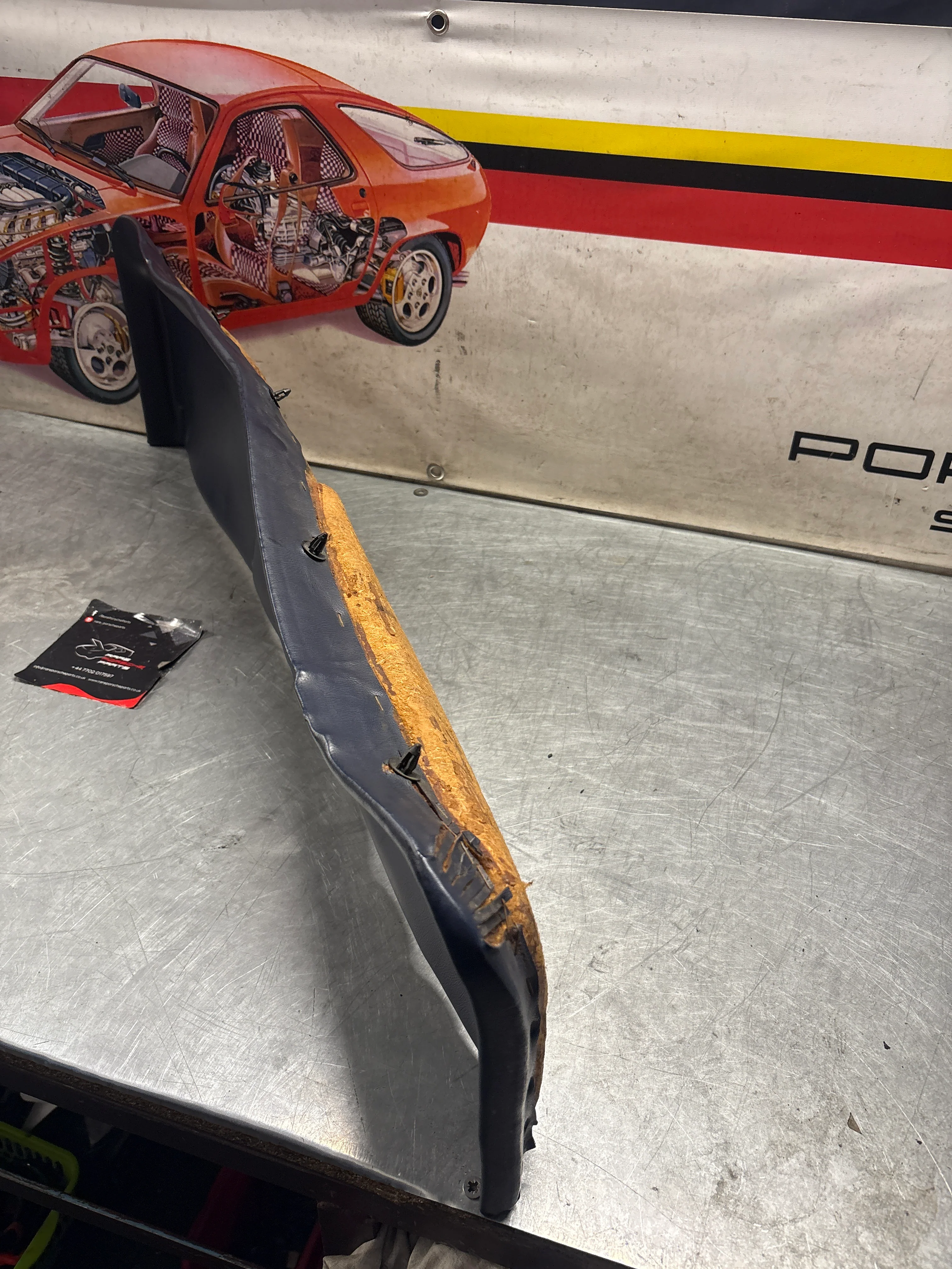 Porsche 928 sunroof mechanism cover trim, used, blue 92855552702 - Image 4