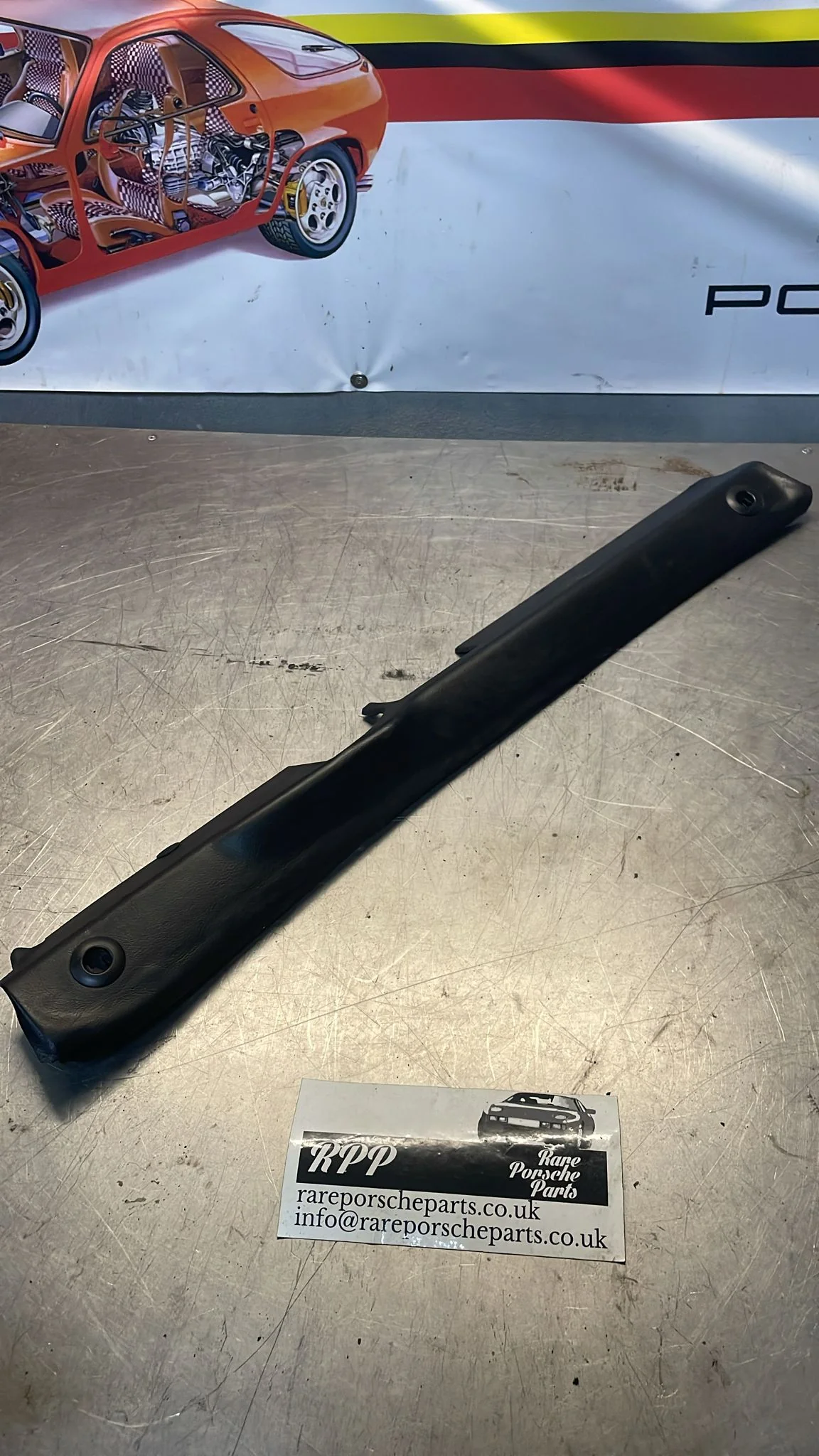 Porsche 928 trunk trim panel, used, black, 92855165302 - Image 2