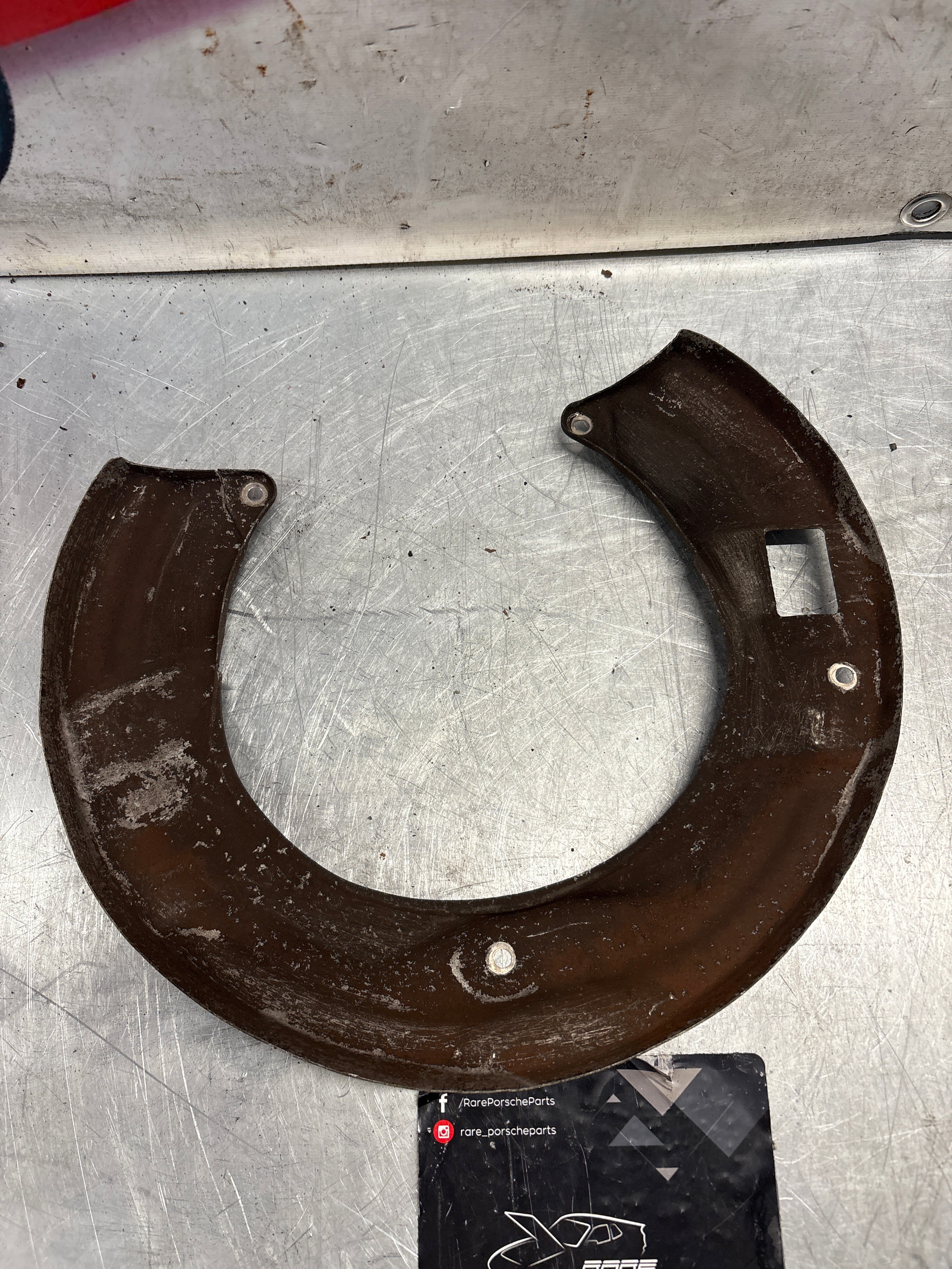 Porsche 928 S4 rear left brake dust cover plate, used 92835281305 - Image 5