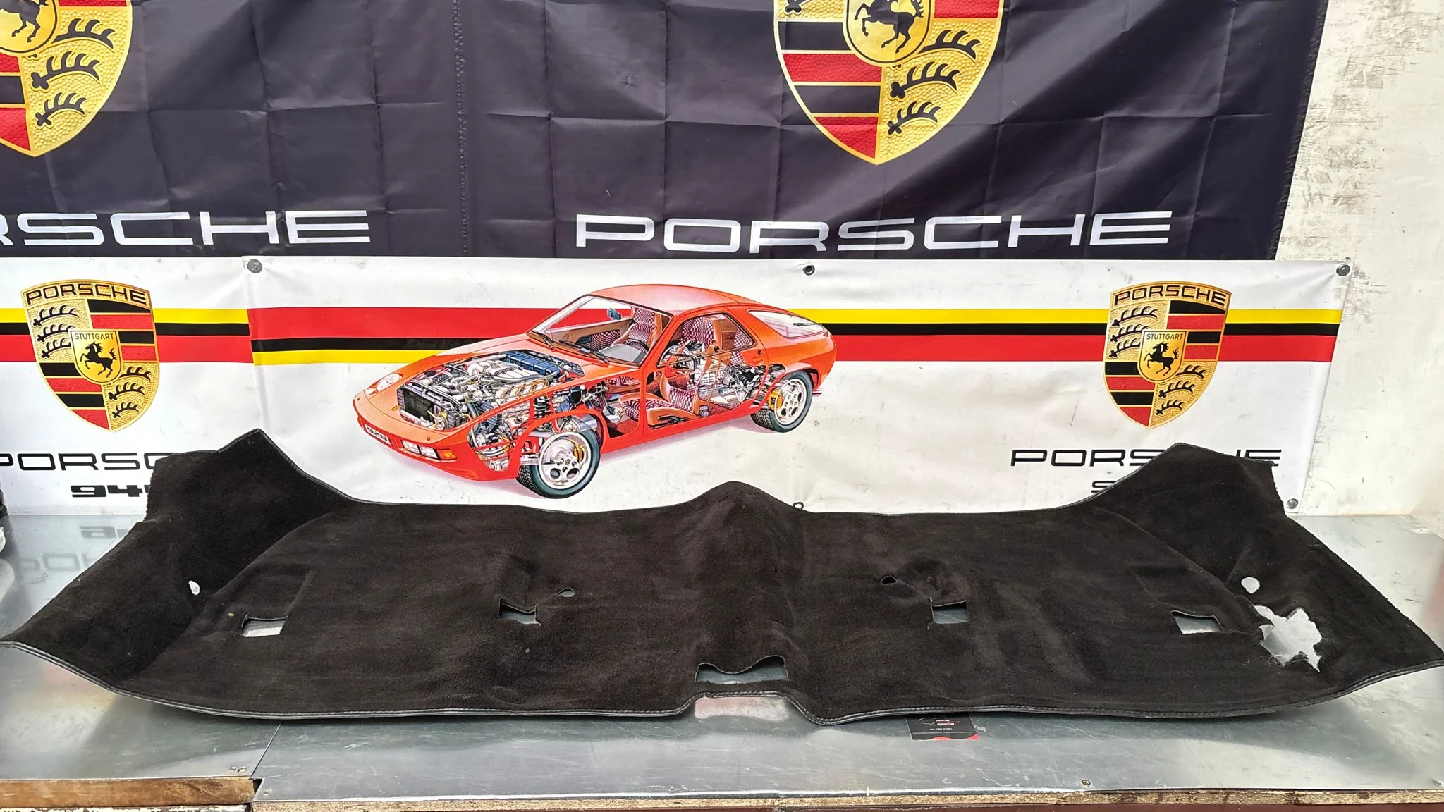 Porsche 944 85.5- LHD rear floor carpet, black, 94455507102, used - Image 2