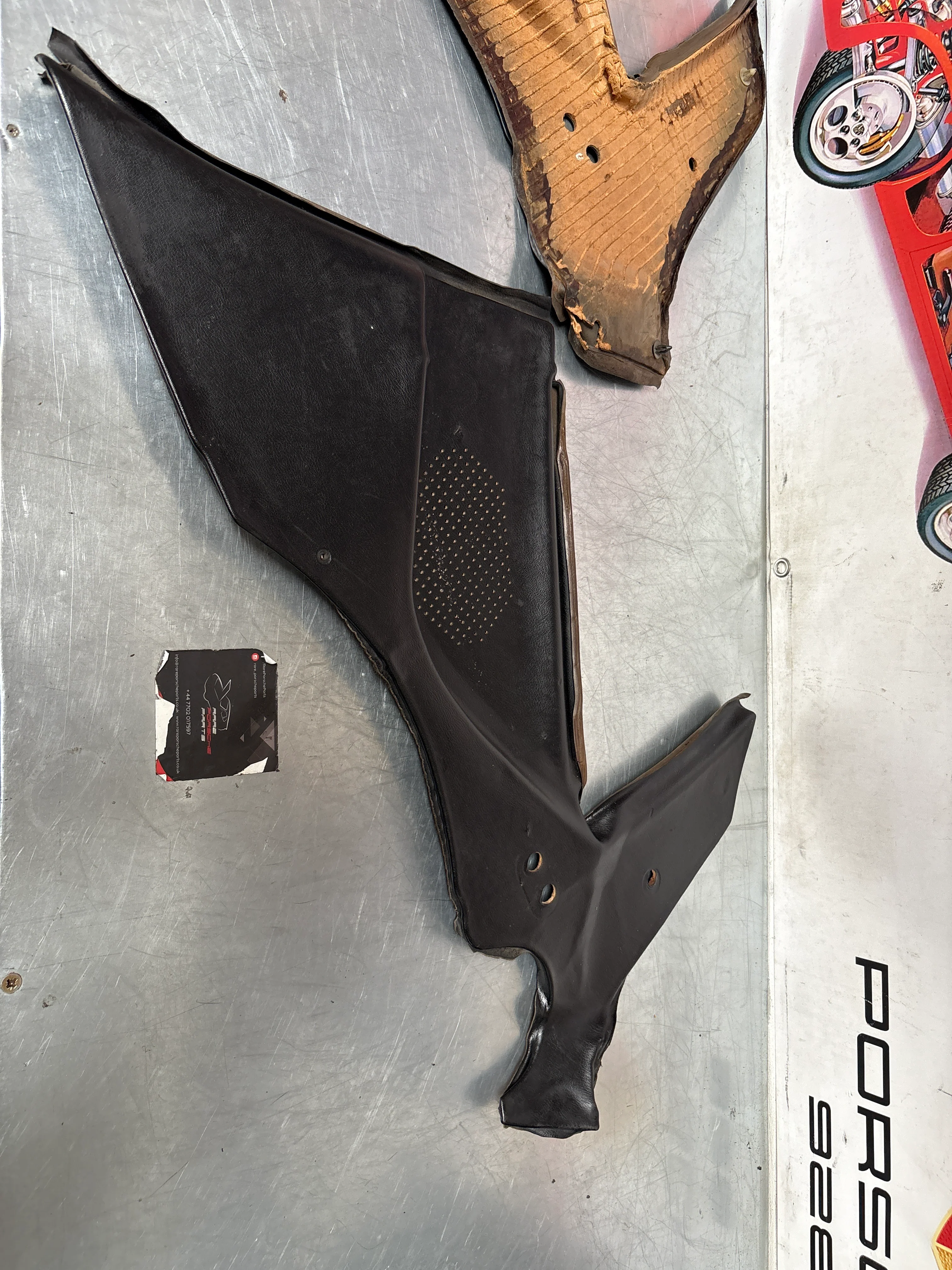 Porsche 944 924 black rear interior C Post trims/cards. Quarter panel trim used, poor condition 94455502101 94455502201 - Image 12