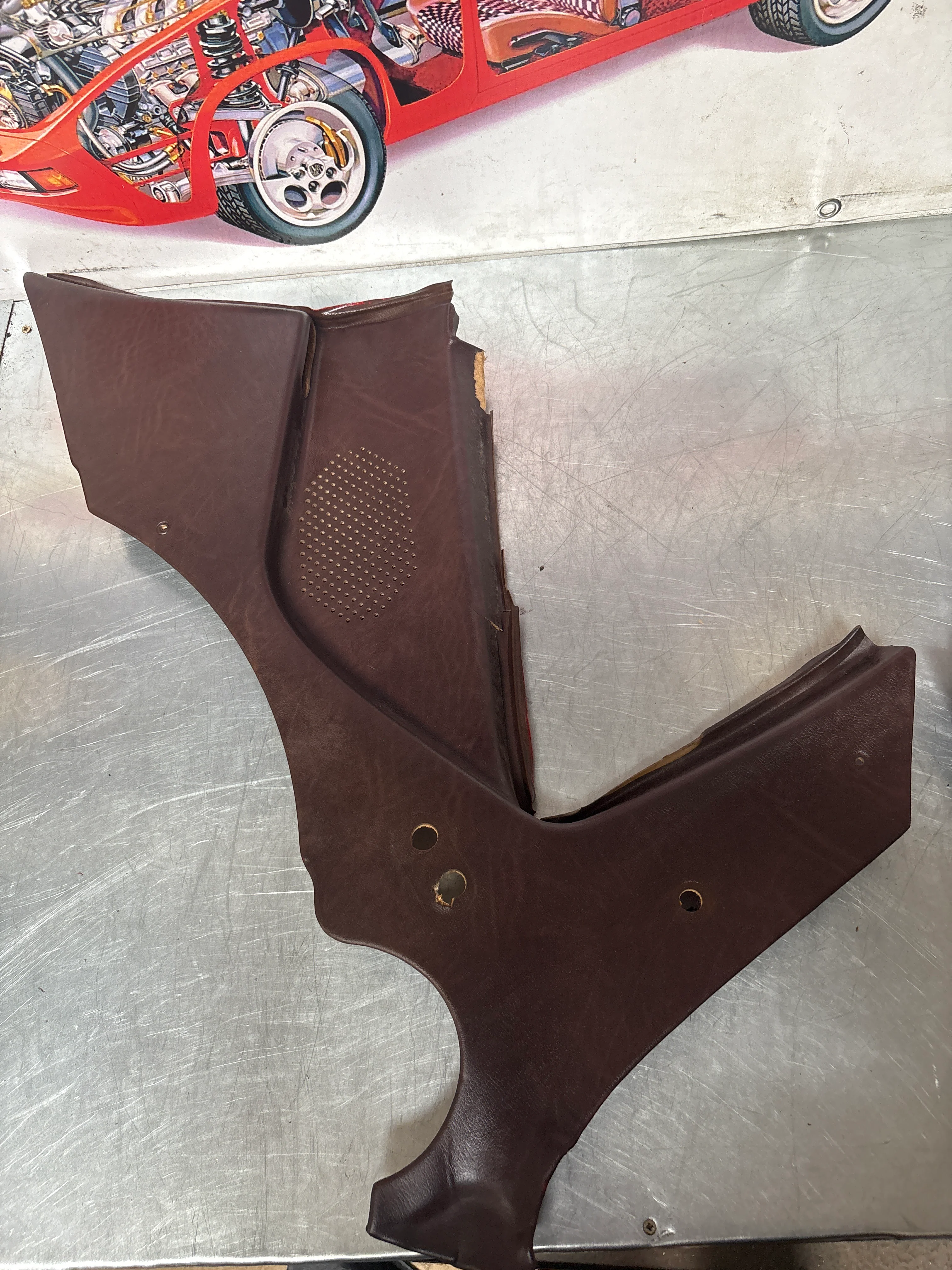 Porsche 944 924 brown rear interior C Post trims/cards. Quarter panel trim used 94455502101 94455502201 - Image 4