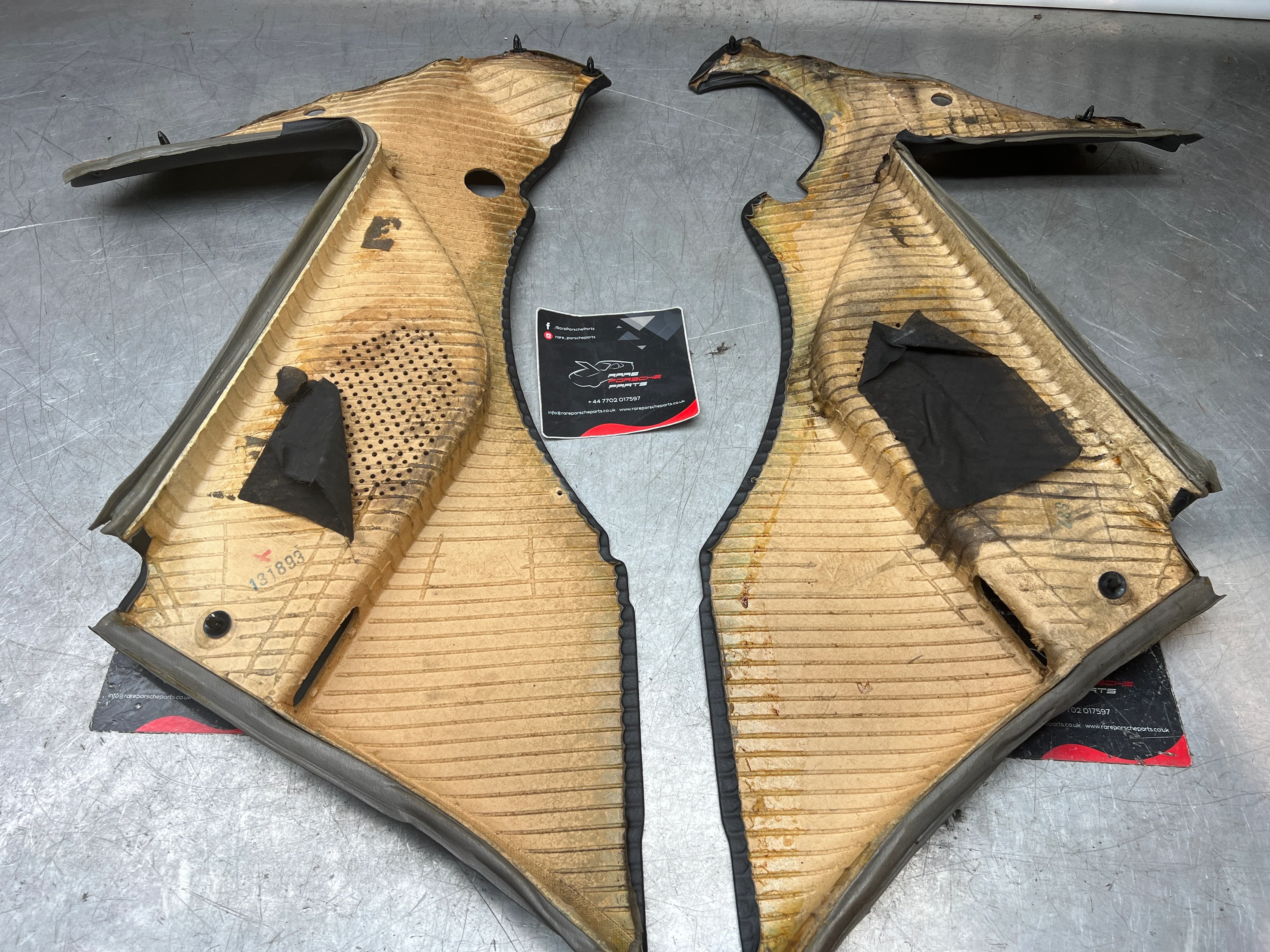 Porsche 944 black rear interior C Post trims/cards. Quarter panel trim used 944555021 944555022 - Image 12