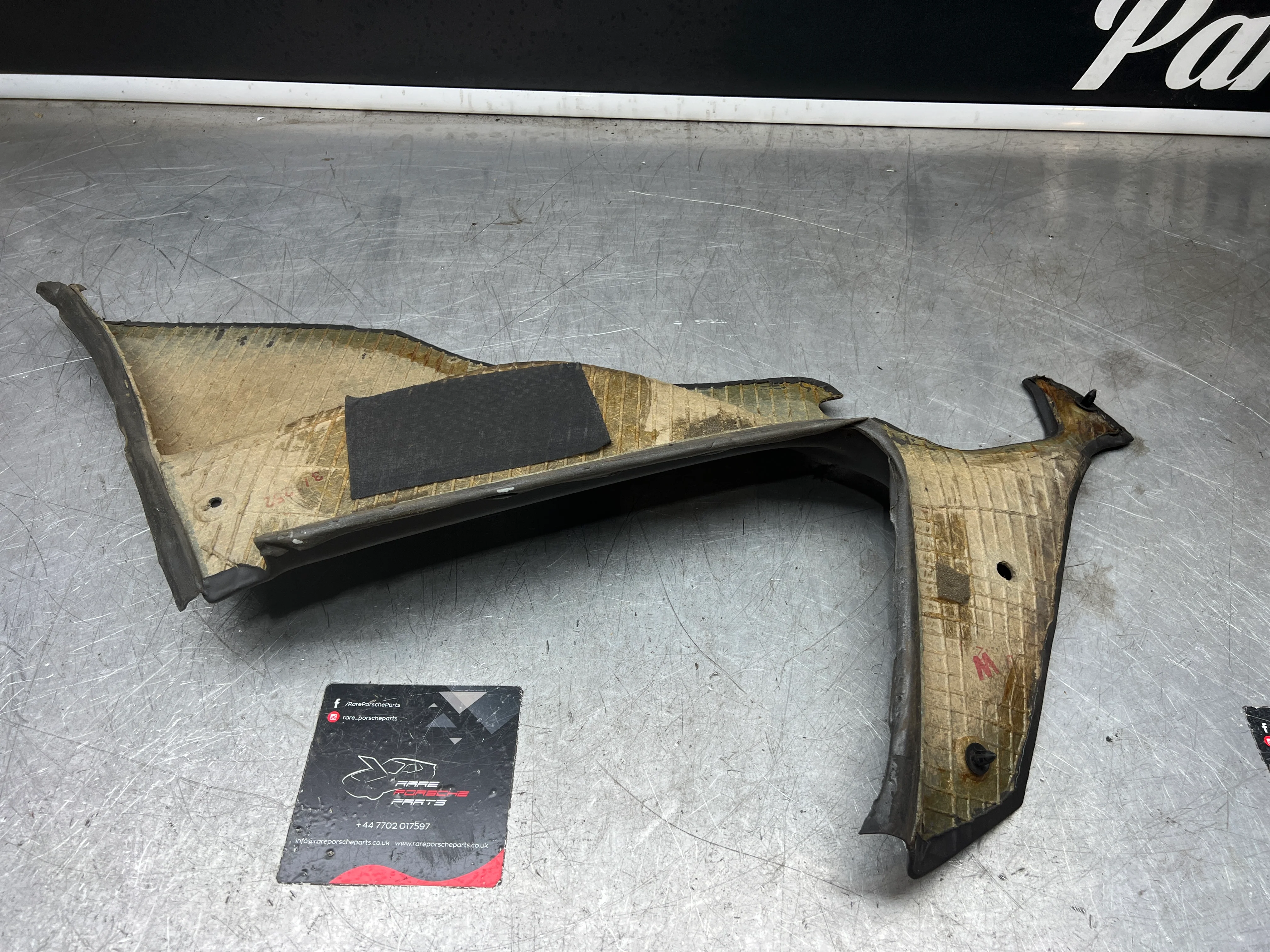 Porsche 944 black rear interior C Post trim card right side. Quarter panel trim used 944555022 - Image 9