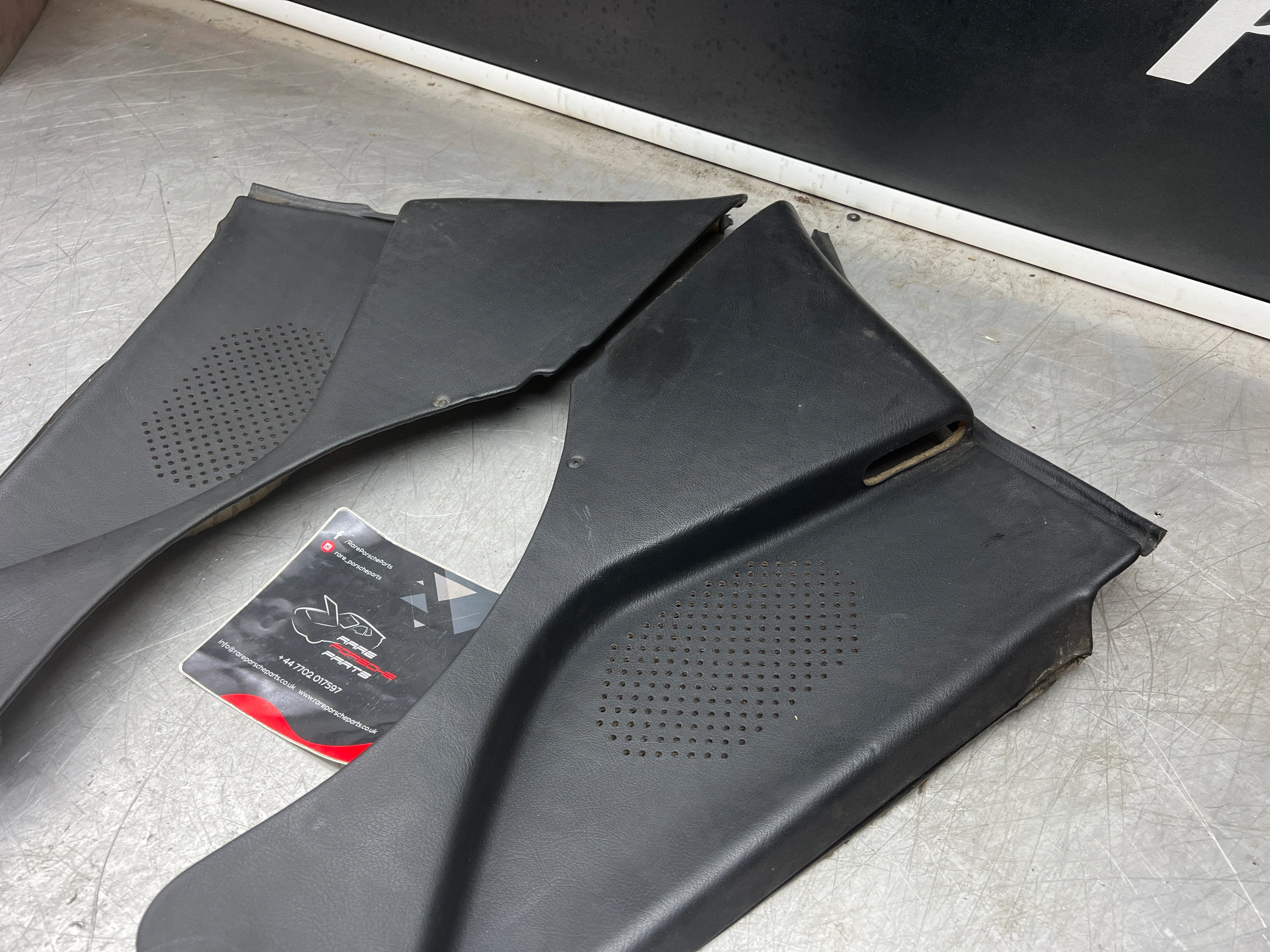 Porsche 944 black rear interior C Post trims/cards. Quarter panel trim used 944555021 944555022 - Image 6