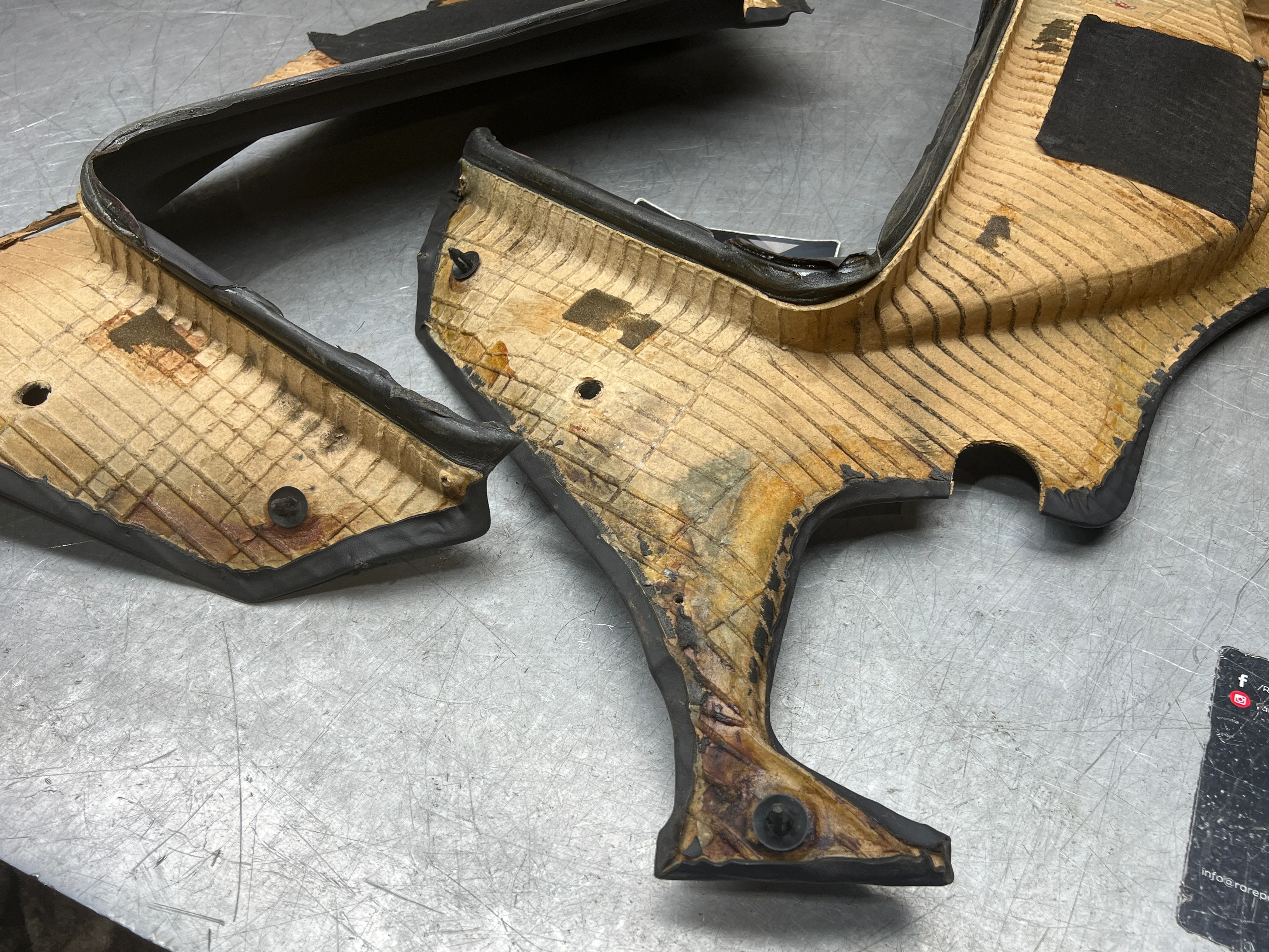 Porsche 944 black rear interior C Post trims/cards. Quarter panel trim used 944555021 944555022 - Image 11