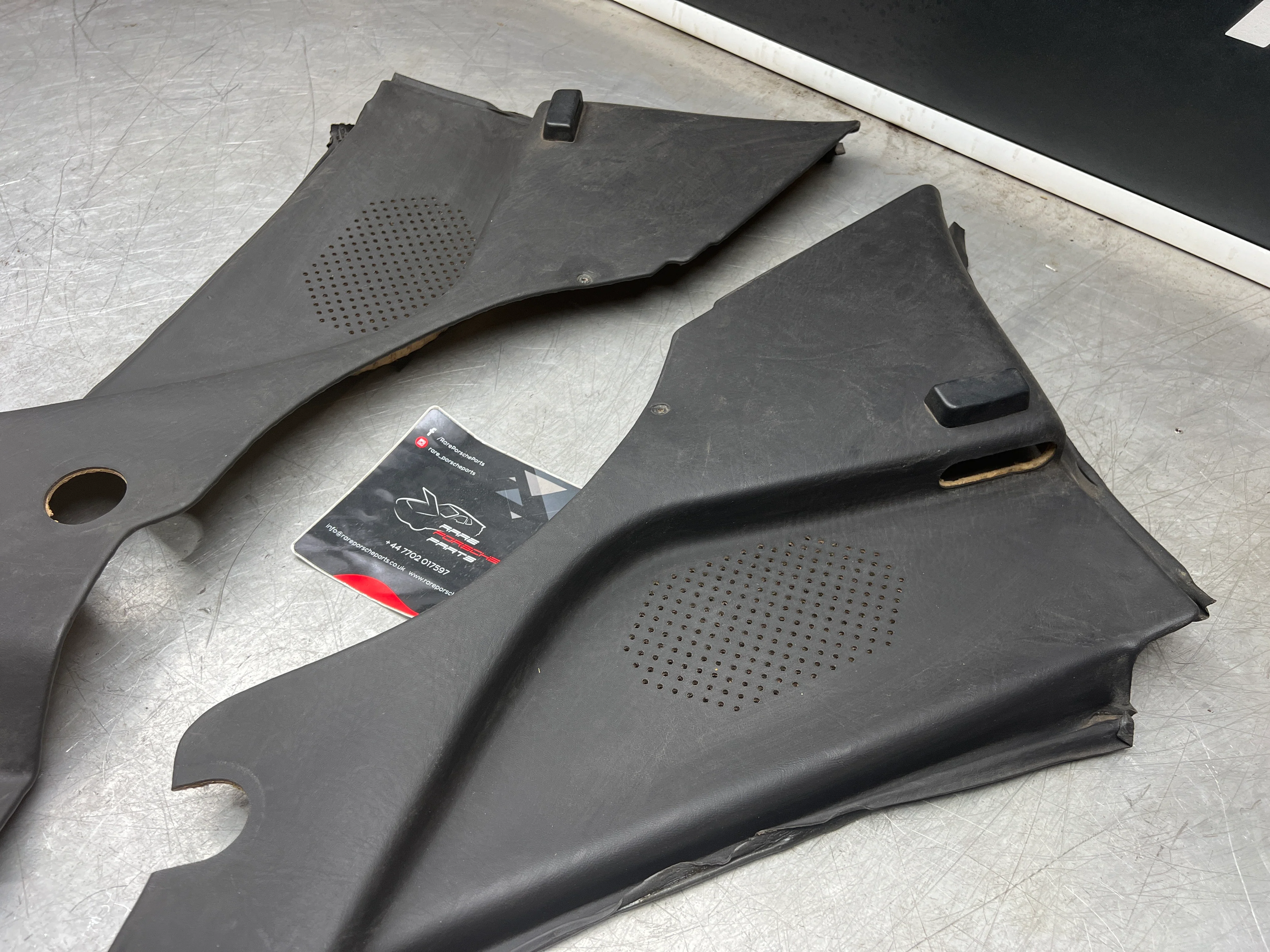 Porsche 944 black rear interior C Post trims/cards. Quarter panel trim used 944555021 944555022 - Image 5