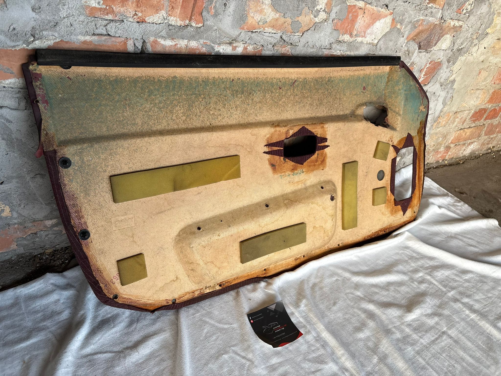 Porsche 944 burgundy door card, right  94455501801 used, very nice condition. - Image 16