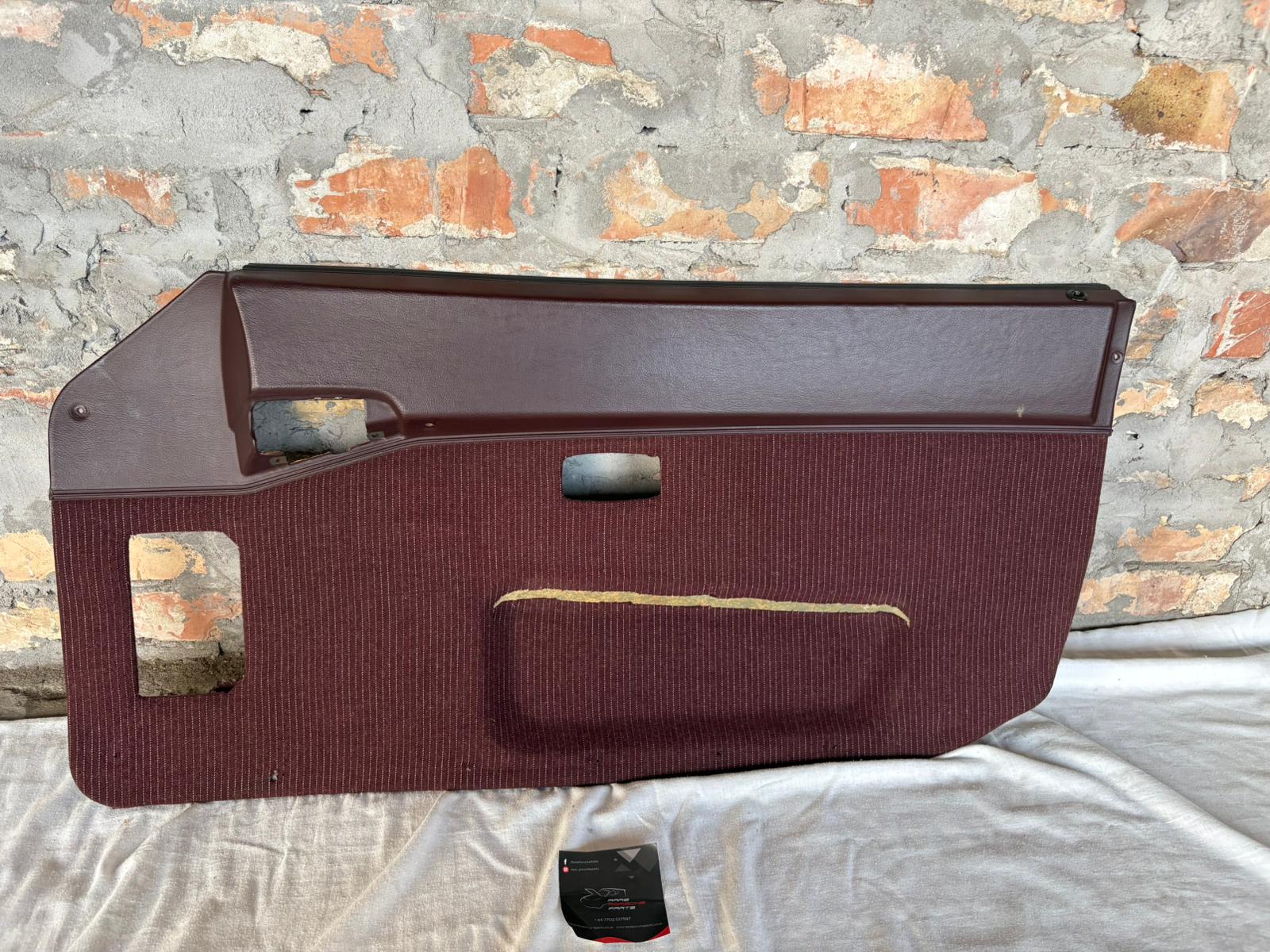 Porsche 944 burgundy door card, right  94455501801 used, very nice condition. - Image 2